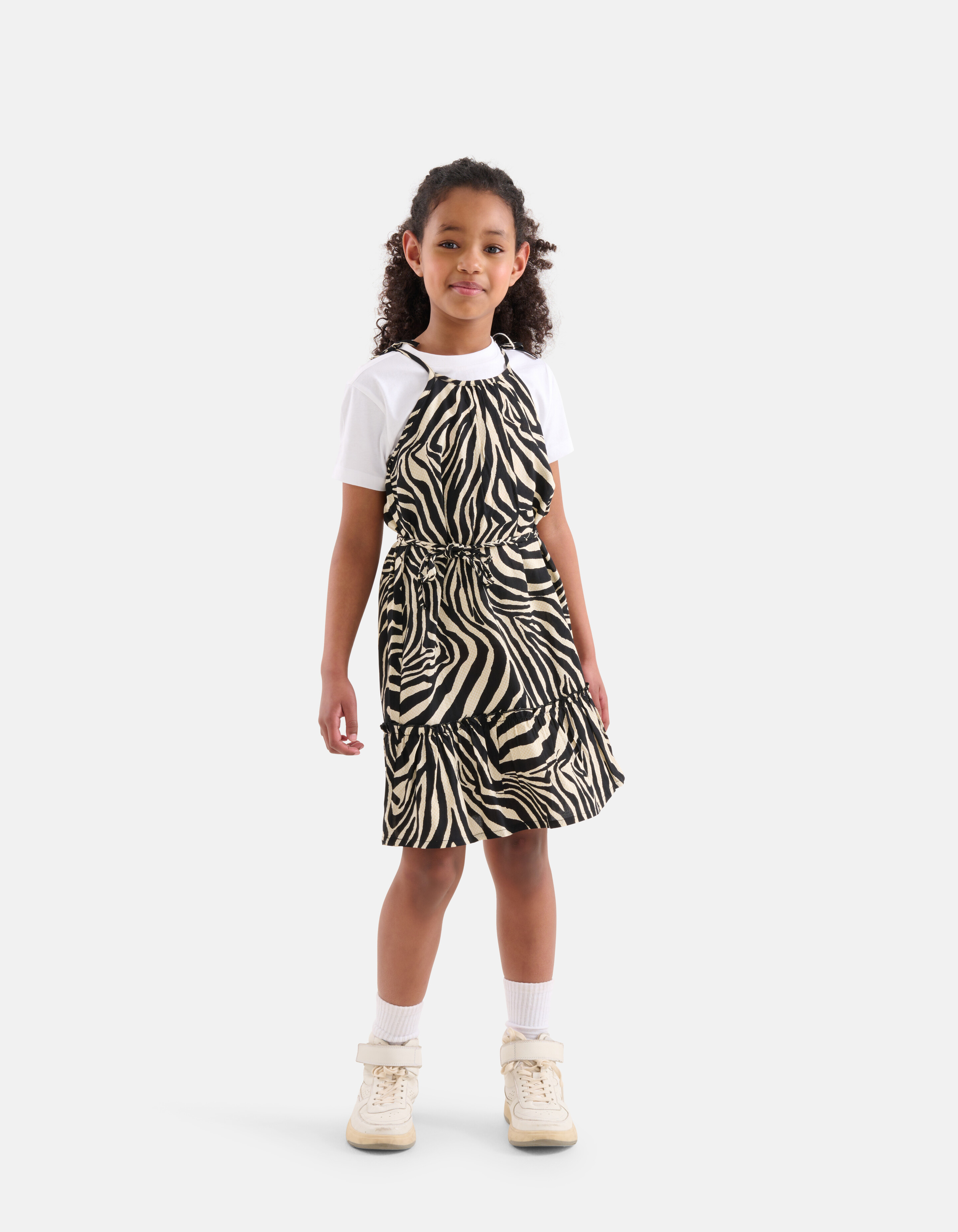 Zebra Jurk Zwart/Gebroken Wit SHOEBY GIRLS