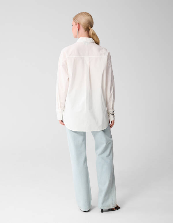 Palm Artwork Blouse Wit SHOEBY WOMEN