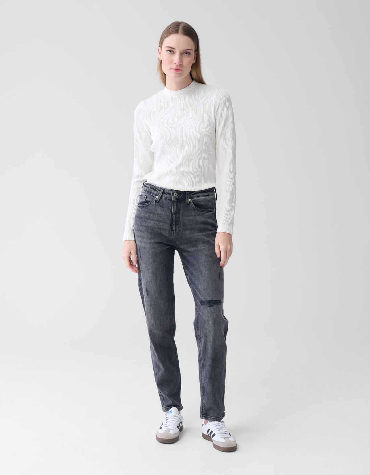 Swirl Crinkle Top Wit SHOEBY WOMEN