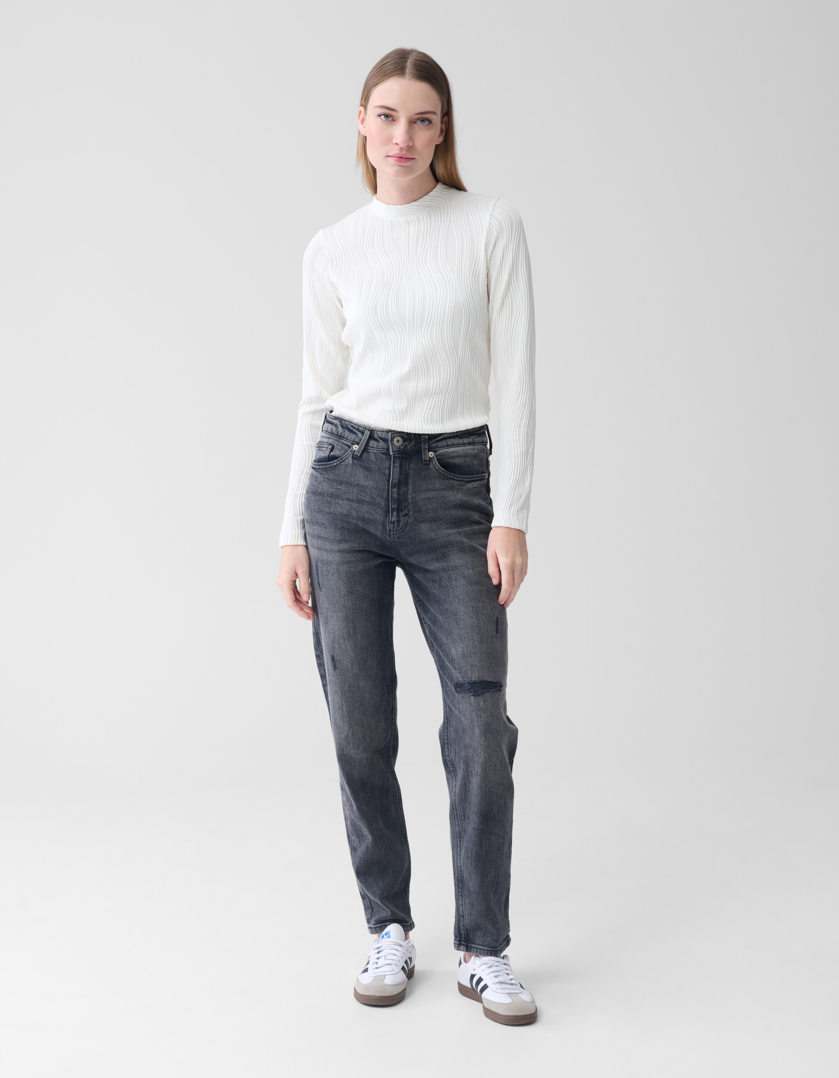 Swirl Crinkle Top Wit SHOEBY WOMEN