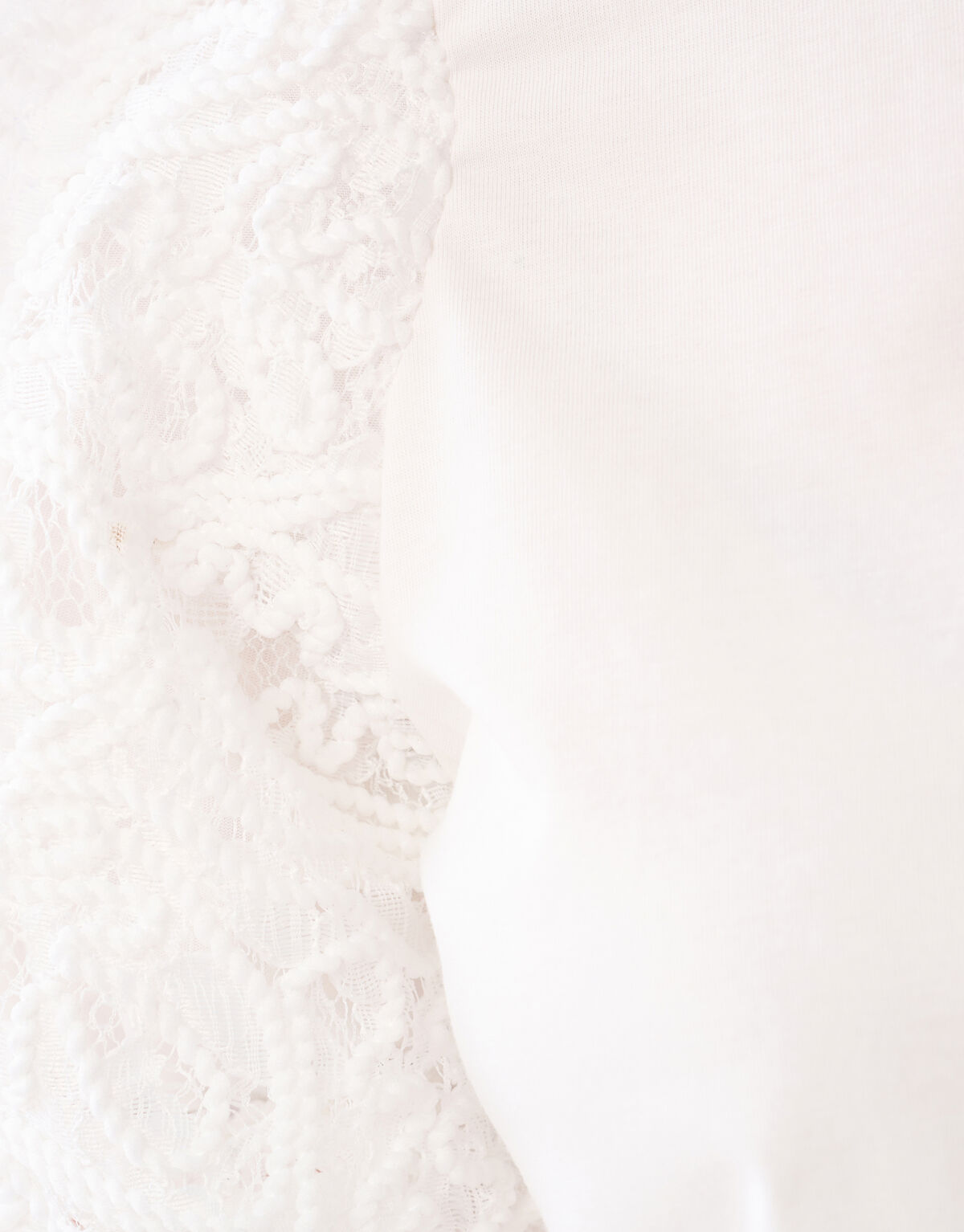 Puff Embroidery T-shirt Wit SHOEBY WOMEN