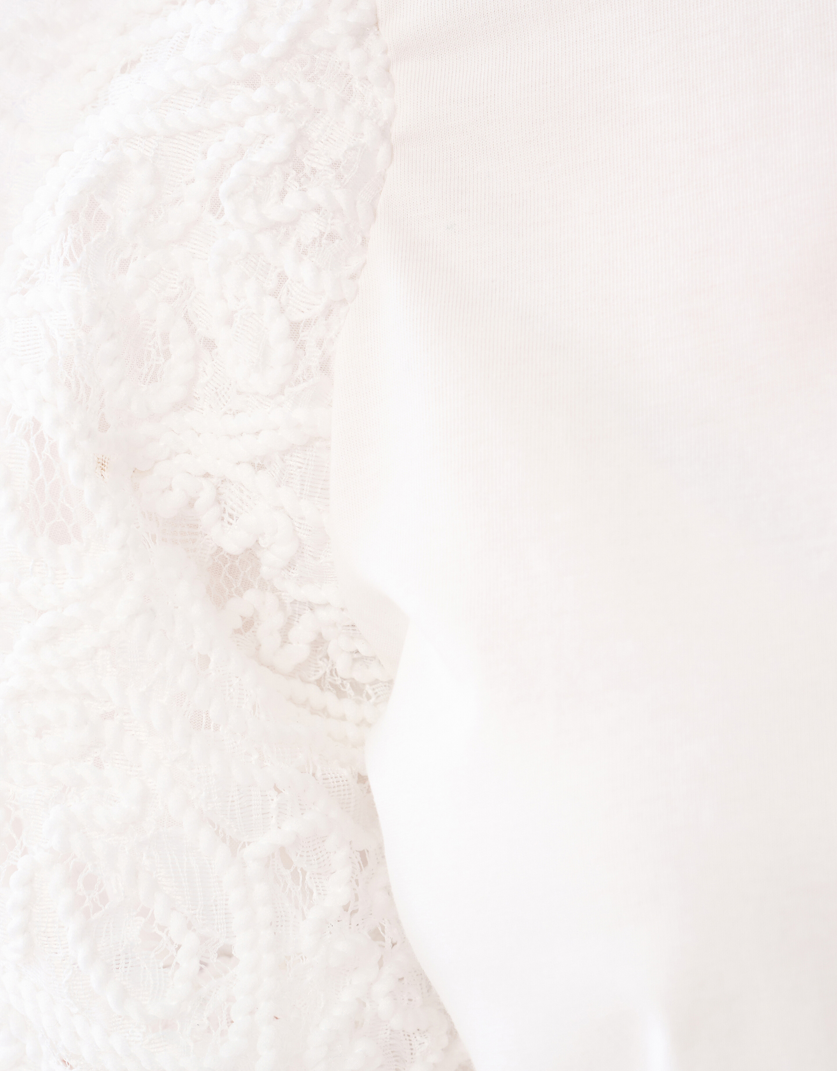 Puff Embroidery T-shirt Wit SHOEBY WOMEN