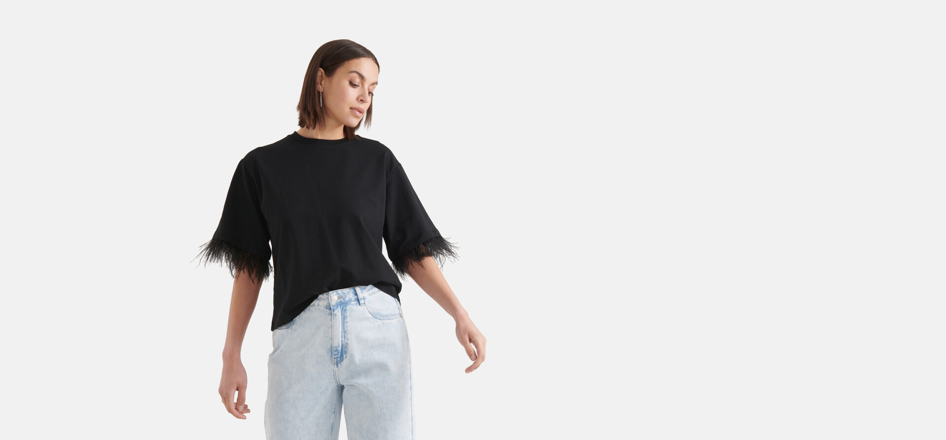 Feather T-shirt Zwart SHOEBY WOMEN