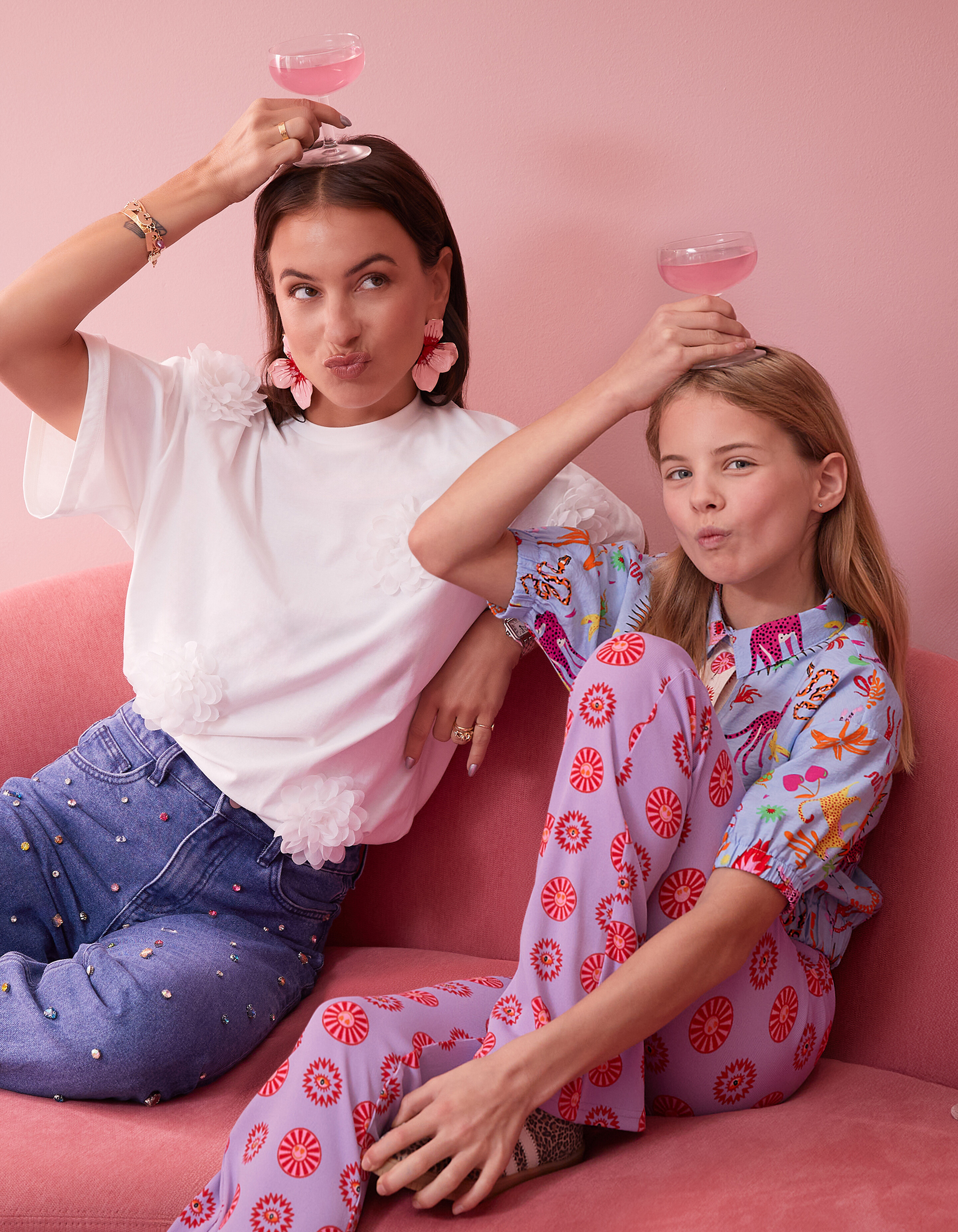 Printed Rib Flared Legging Lichtpaars By Lizzy SHOEBY GIRLS