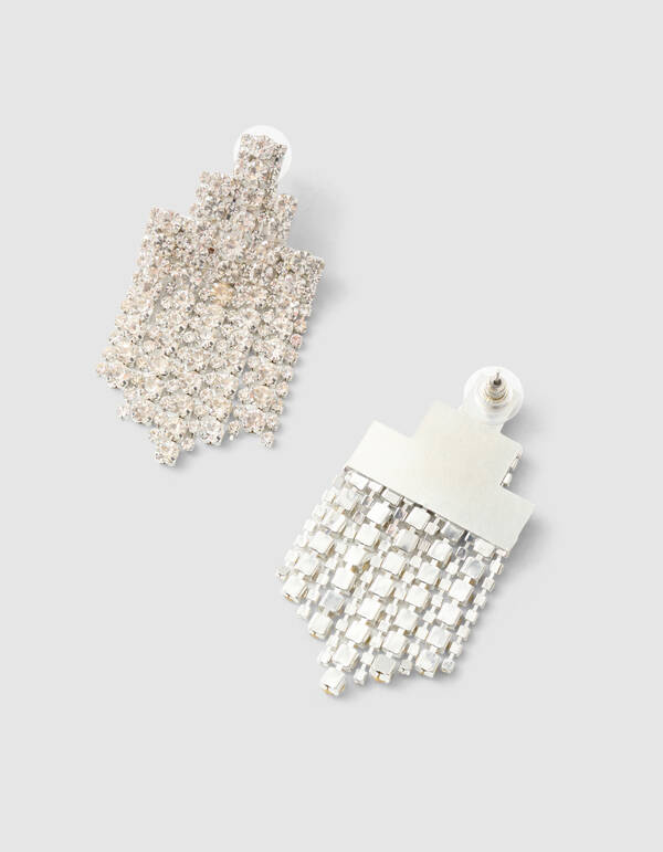 Big Strass Oorbellen Zilver SHOEBY ACCESSOIRES