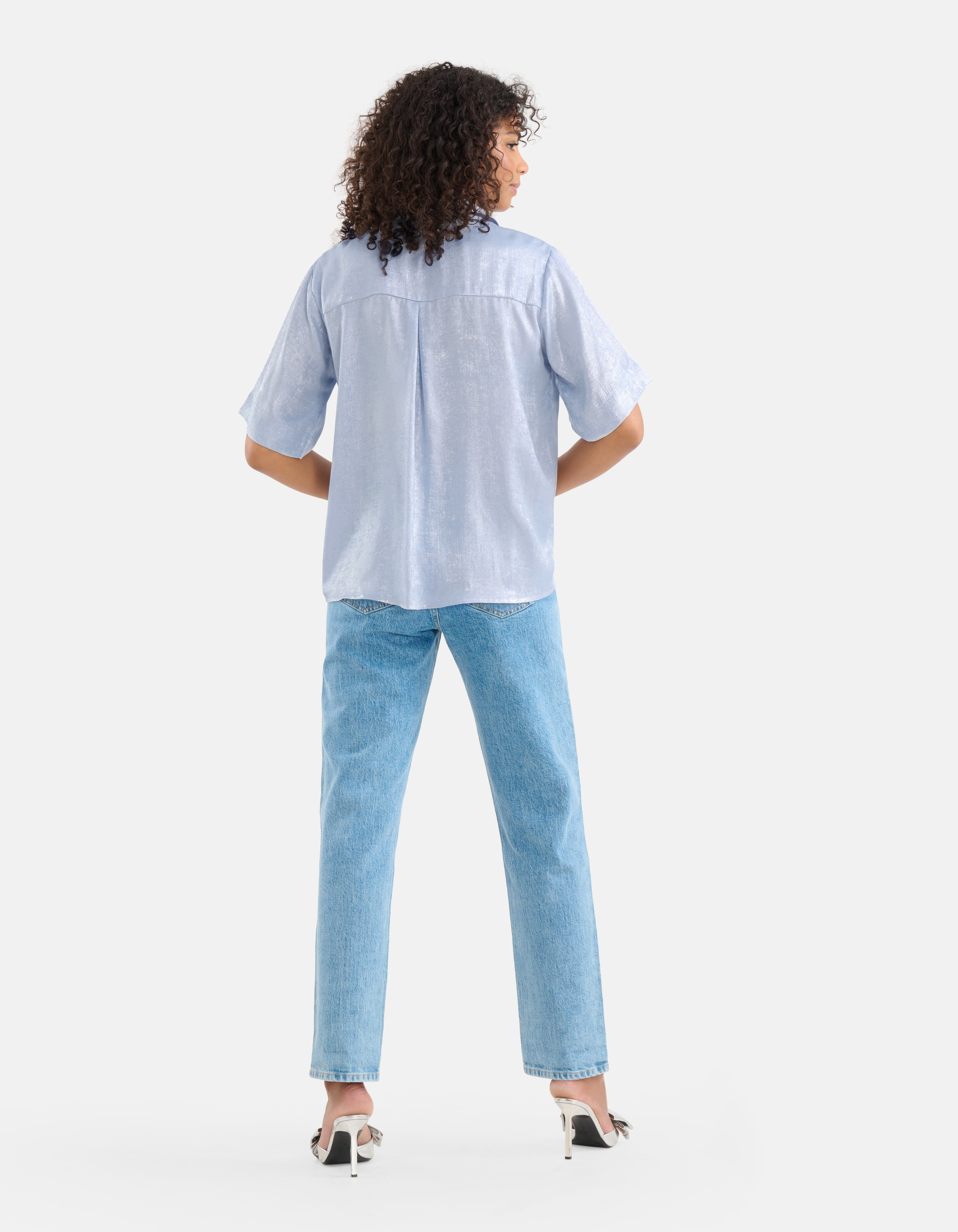 Metallic Top Lichtblauw By Fred SHOEBY WOMEN