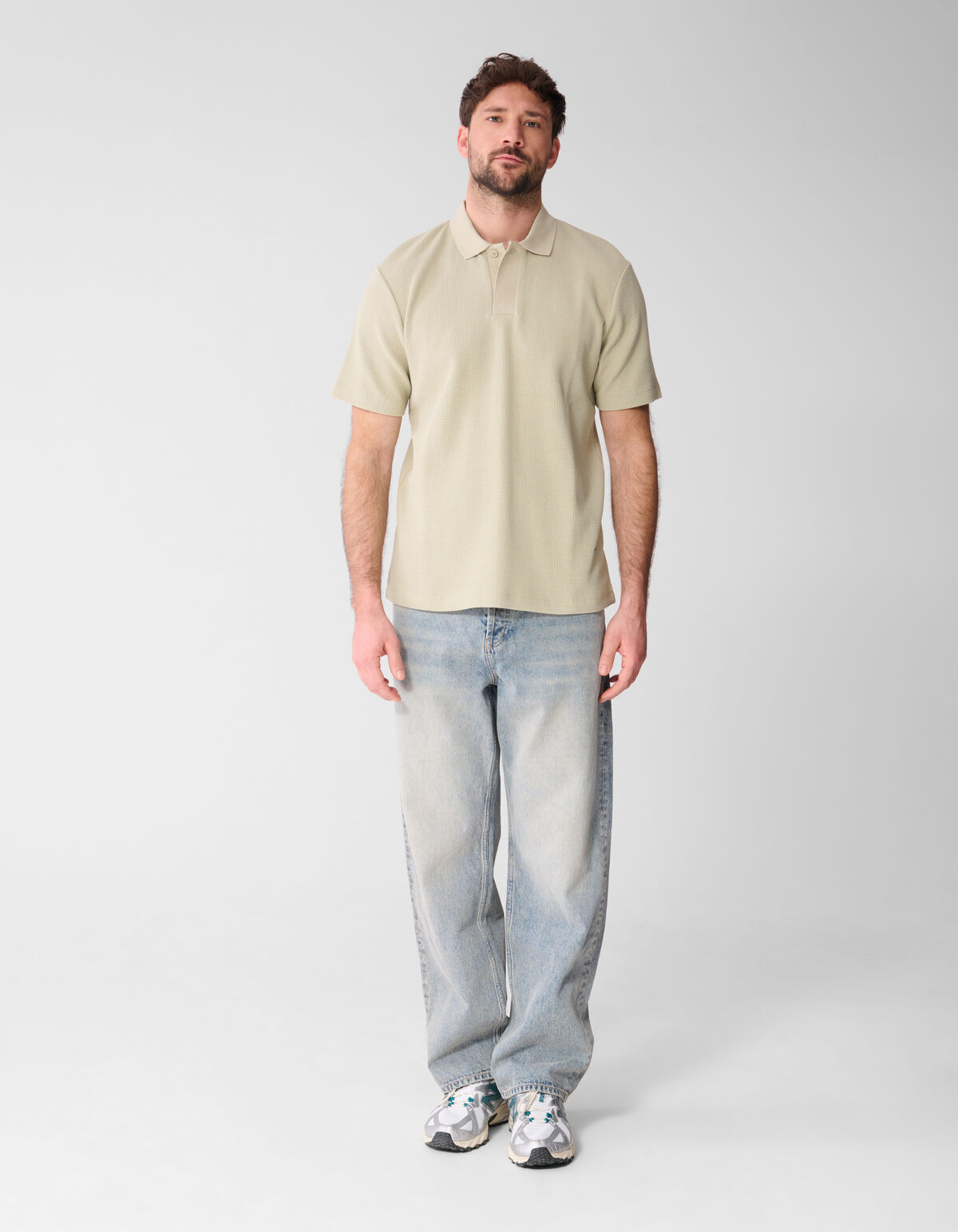 Waffle Polo Lichtgroen SHOEBY MEN