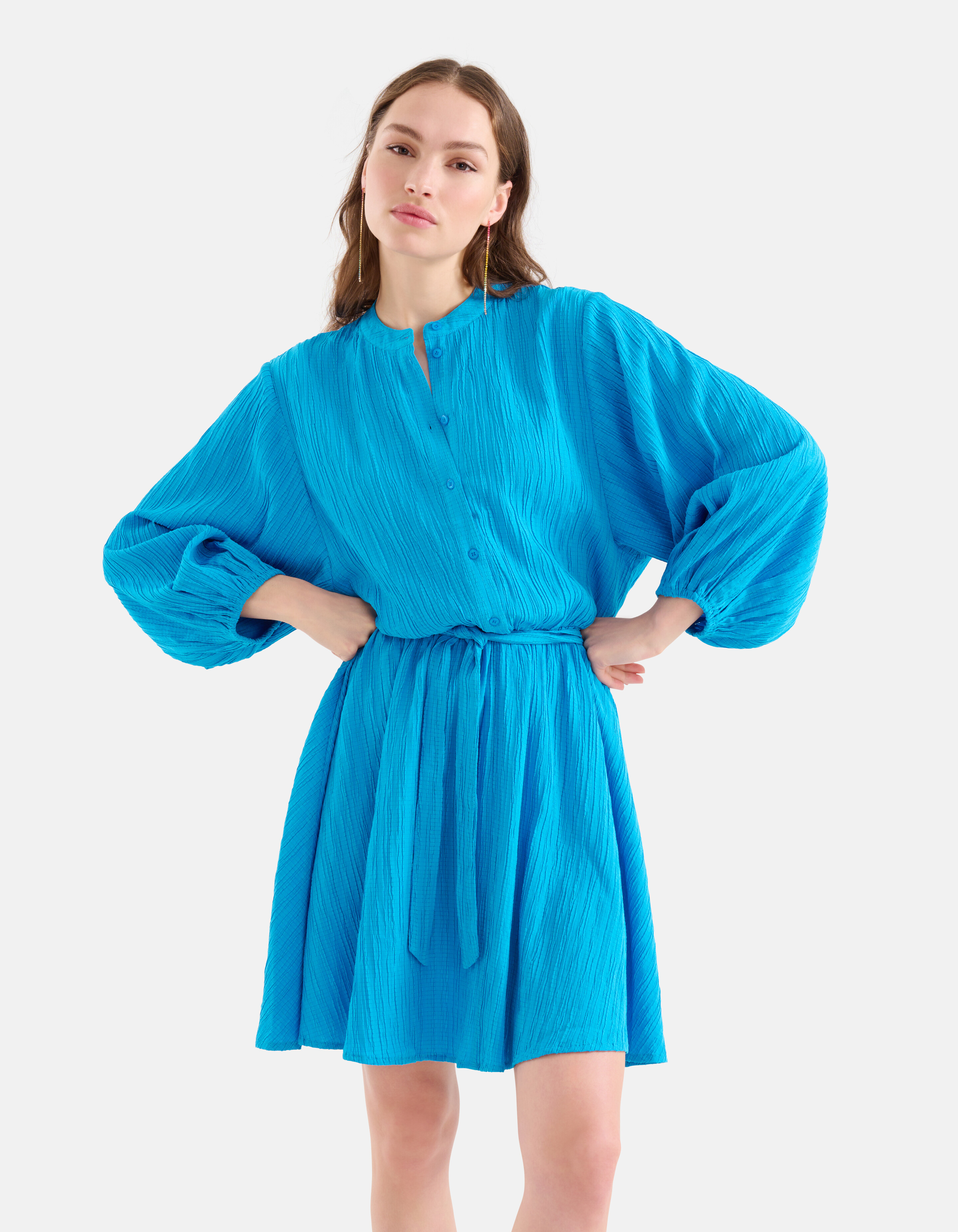 Structuur Jurk Blauw SHOEBY WOMEN