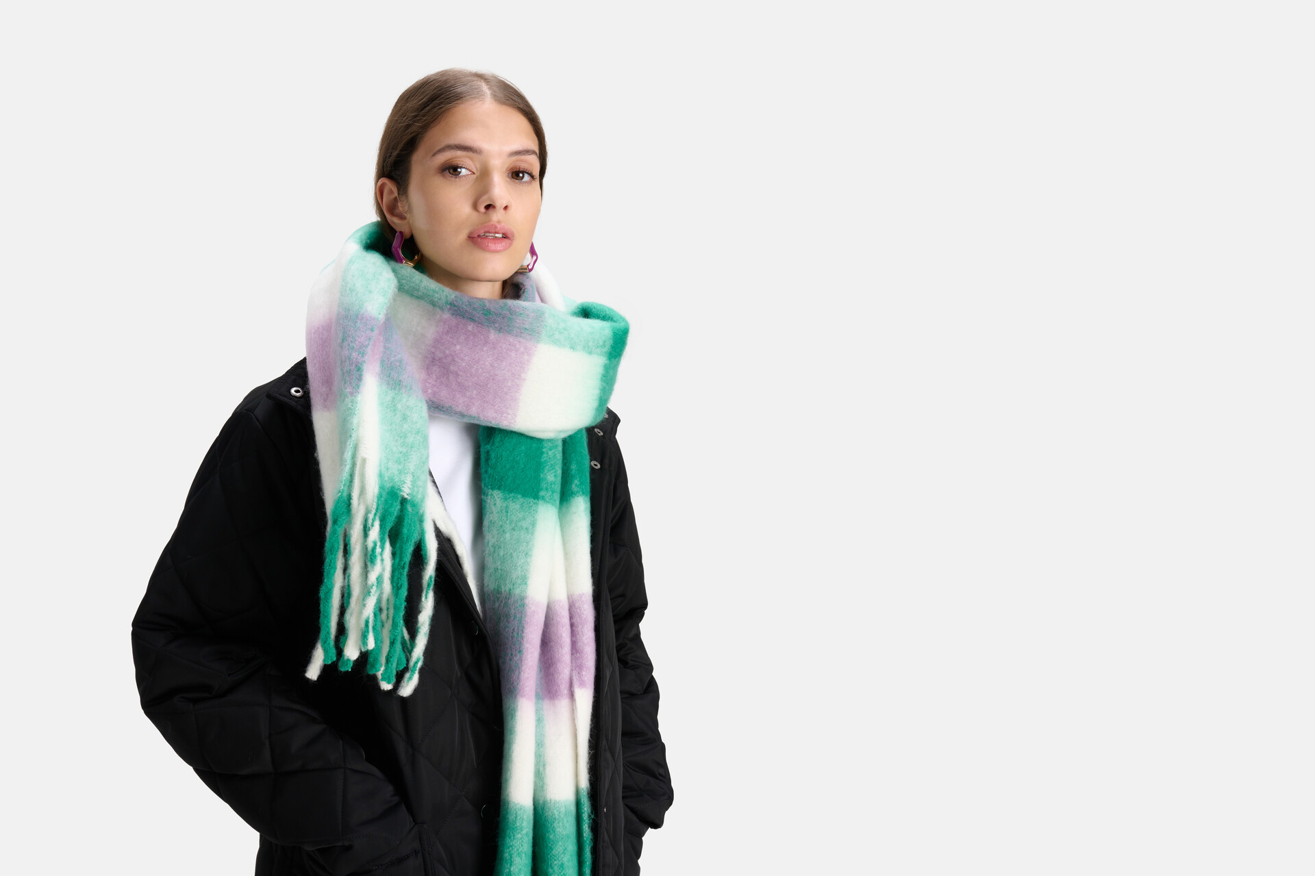 Groene Geblokte Sjaal SHOEBY ACCESSOIRES