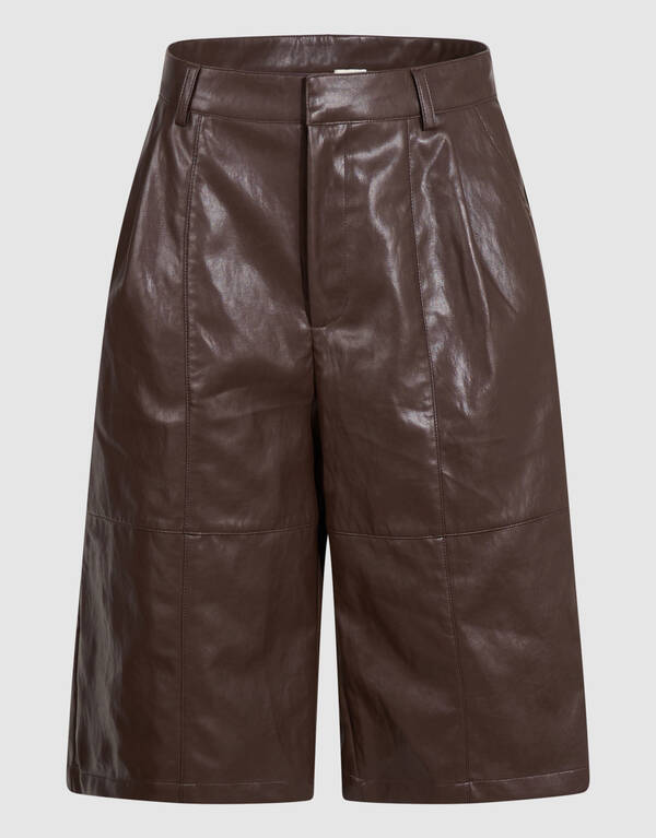 Vegan Leren Bermuda Donkerbruin By Mieke SHOEBY WOMEN