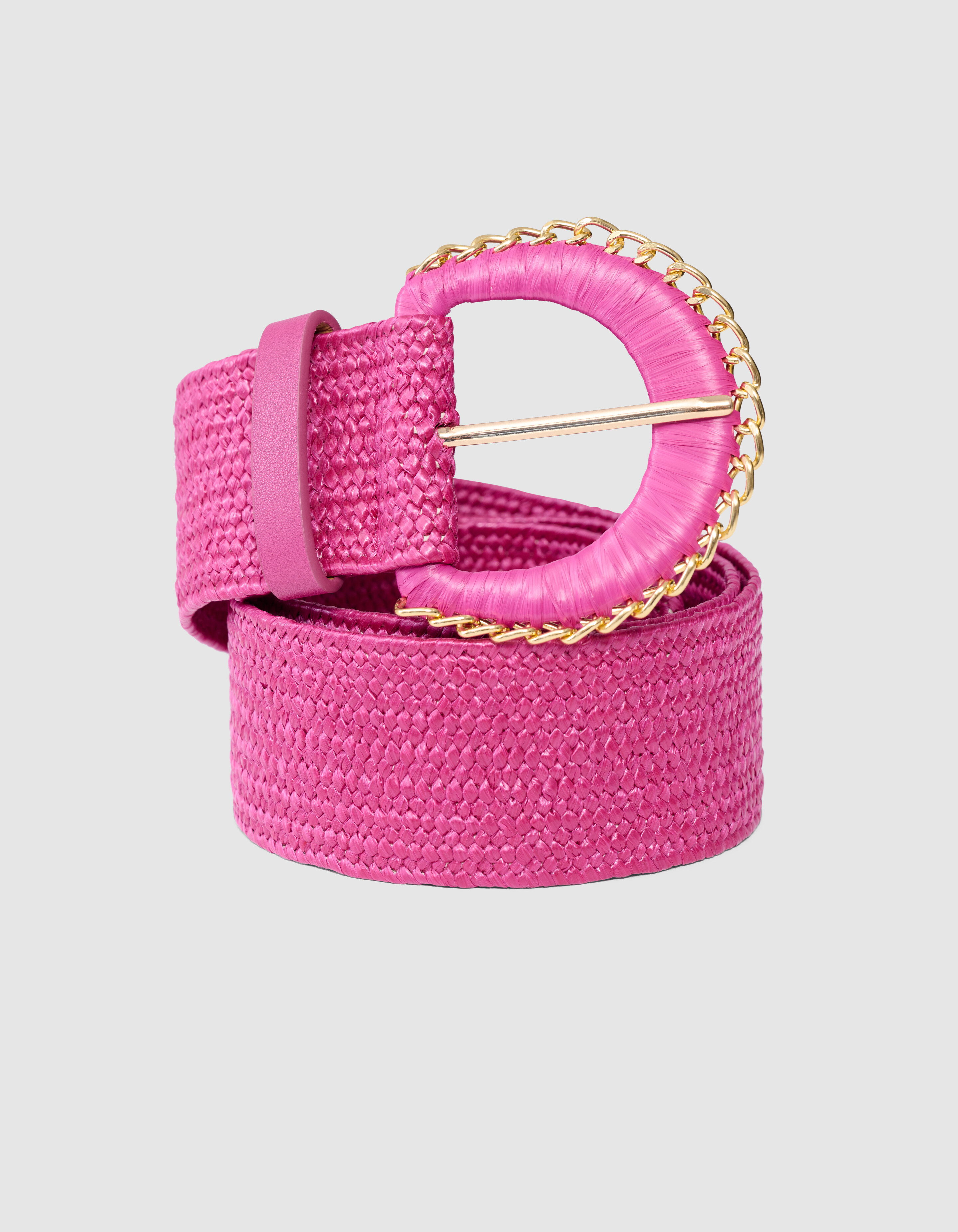 Chained Raffia Riem Roze SHOEBY ACCESSOIRES