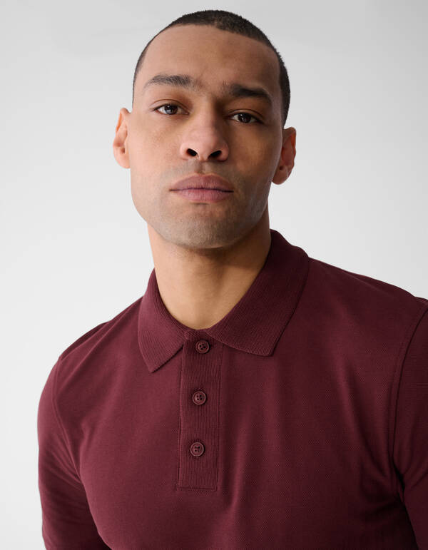 Gebreide Polo Donkerrood SHOEBY MEN