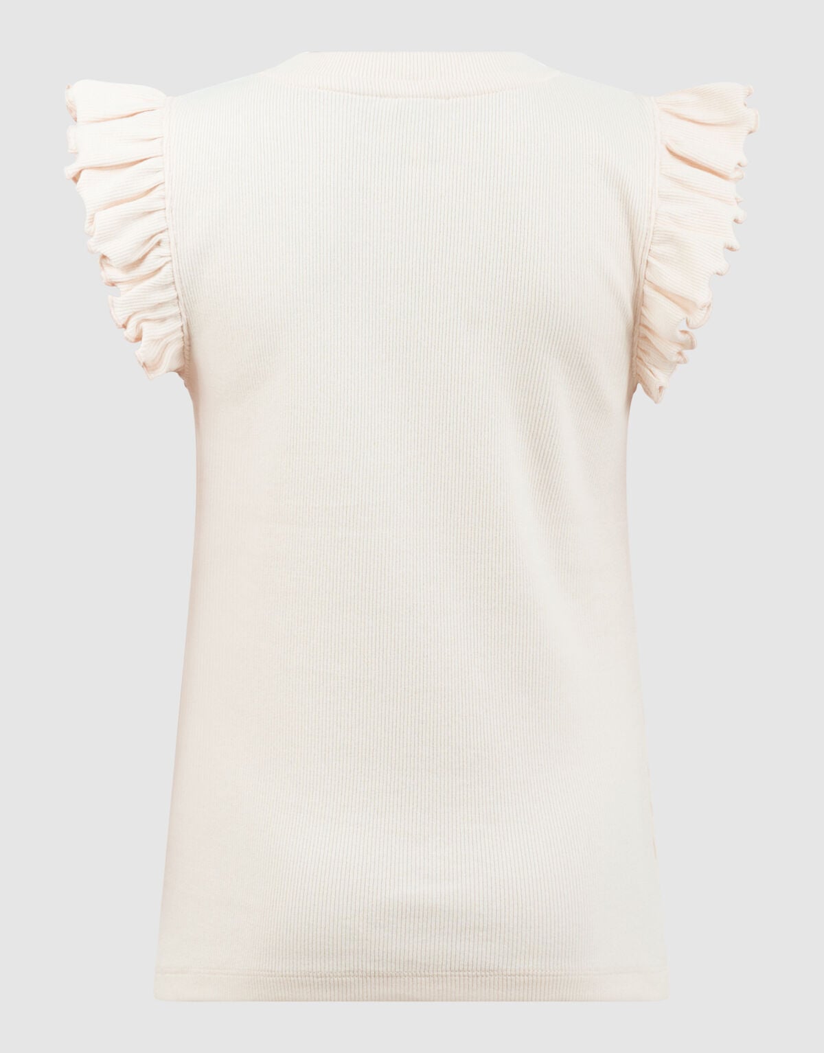 Brooklyn Ruffle Rib Top Gebroken Wit SHOEBY GIRLS