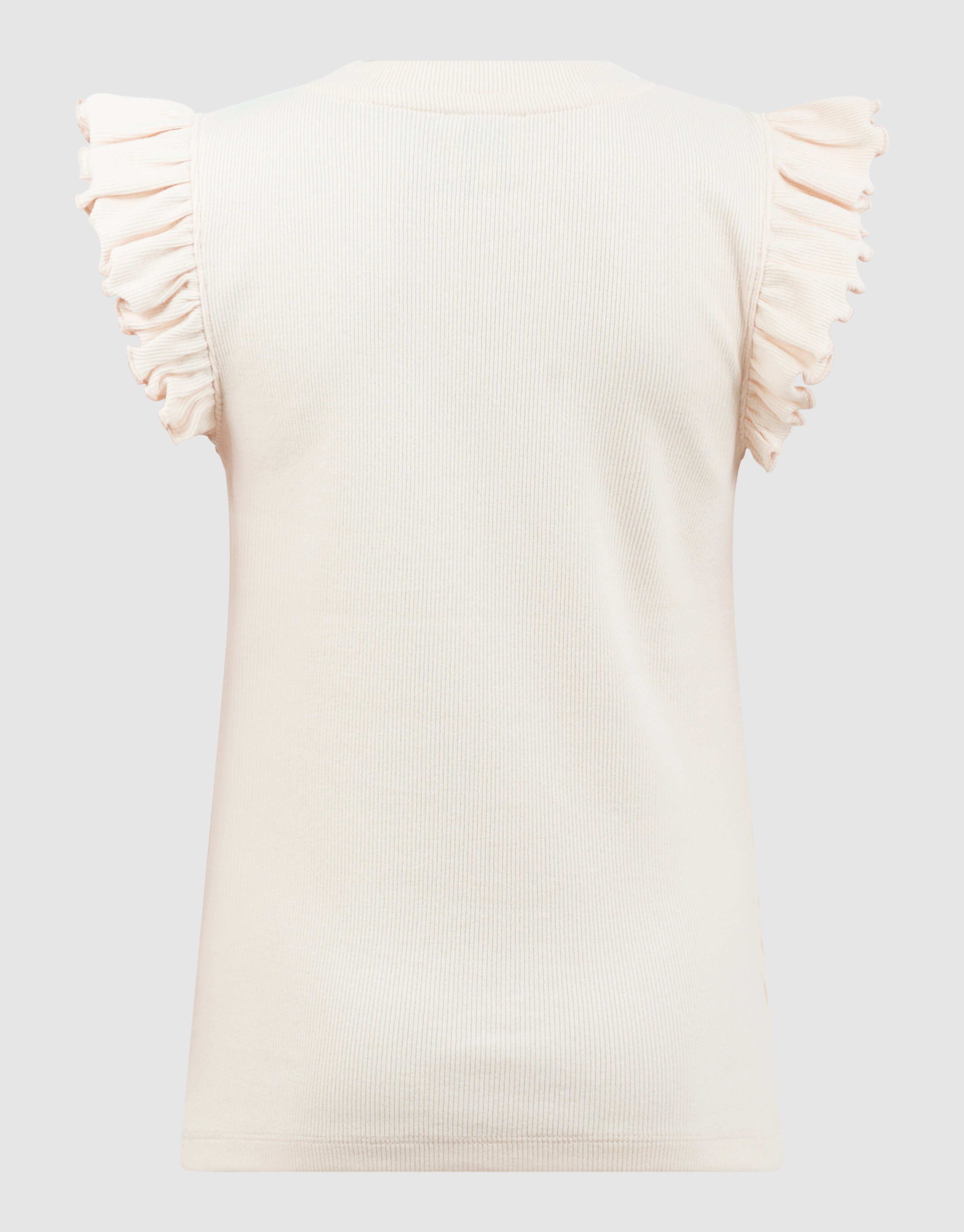Brooklyn Ruffle Rib Top Gebroken Wit SHOEBY GIRLS