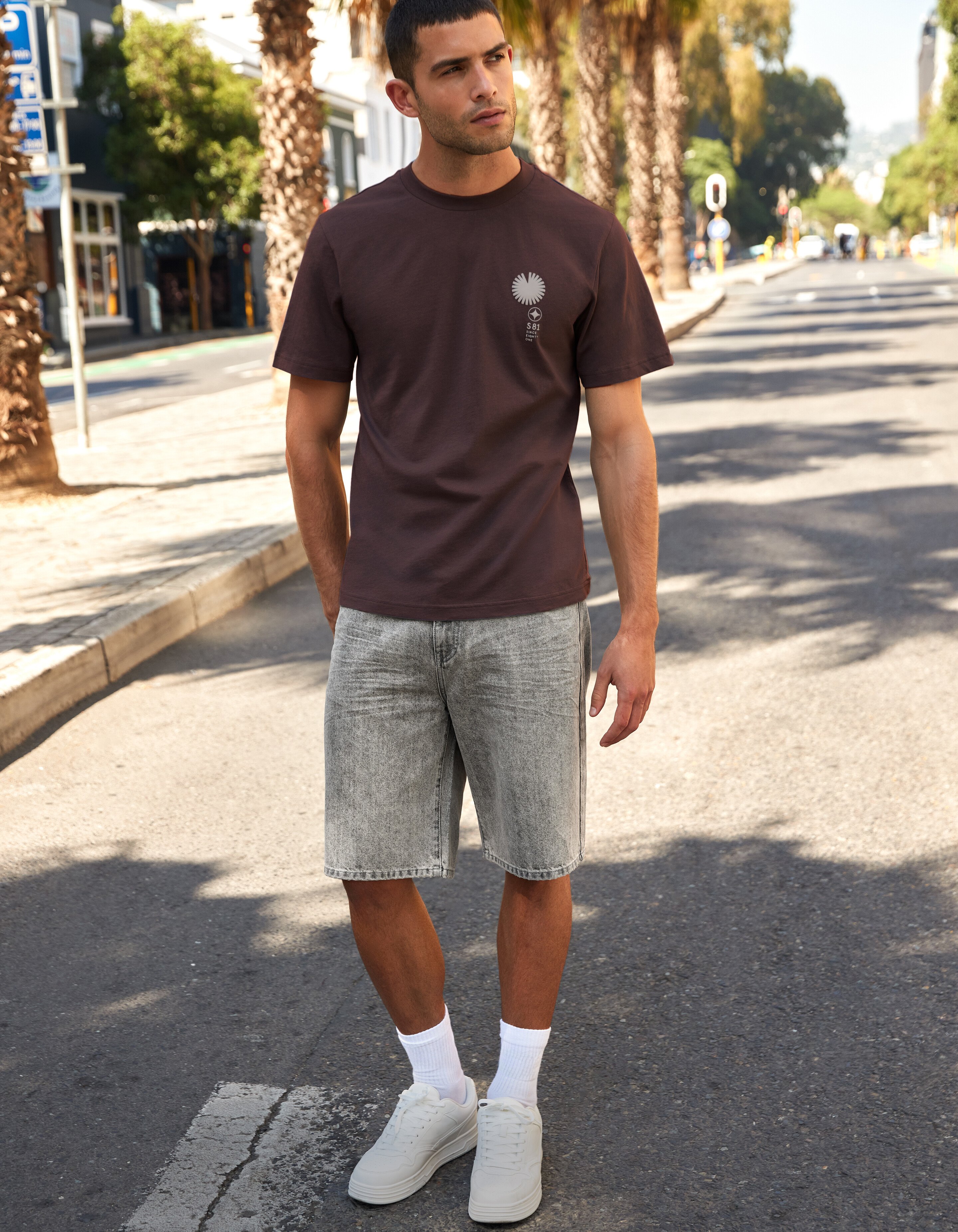 Radar Artwork T-shirt Donkerbruin SHOEBY MEN