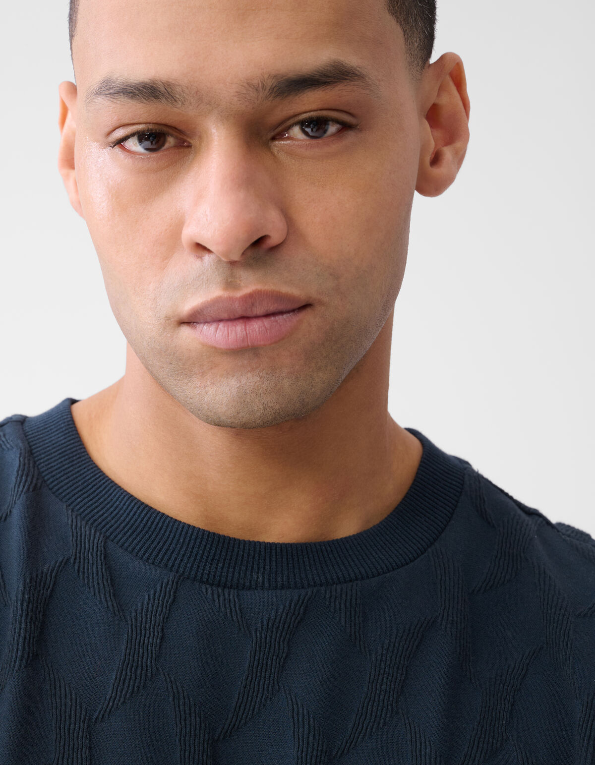 Structuur T-shirt Donkerblauw SHOEBY MEN