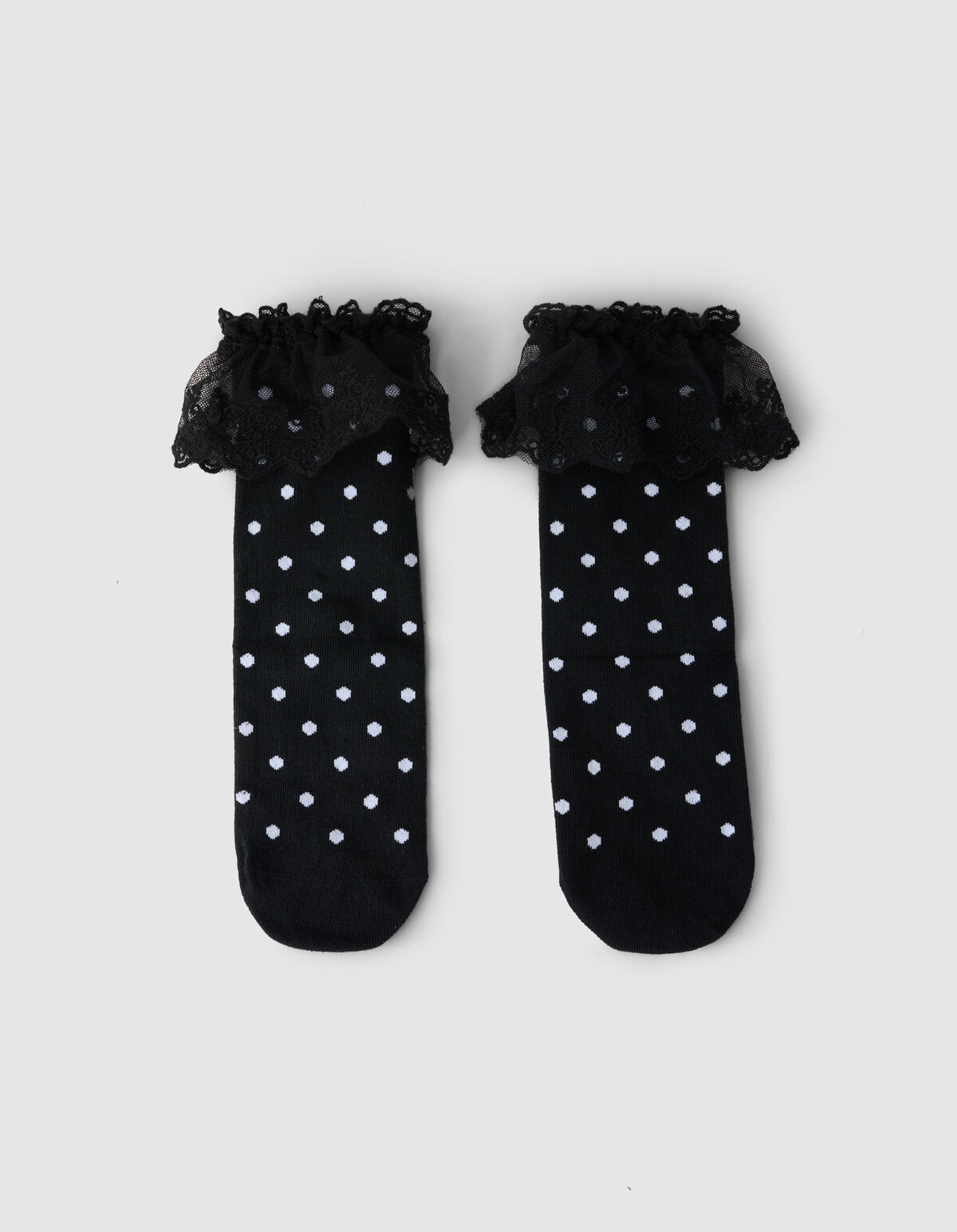 Kanten Polkadot Sokken Zwart SHOEBY ACCESSOIRES