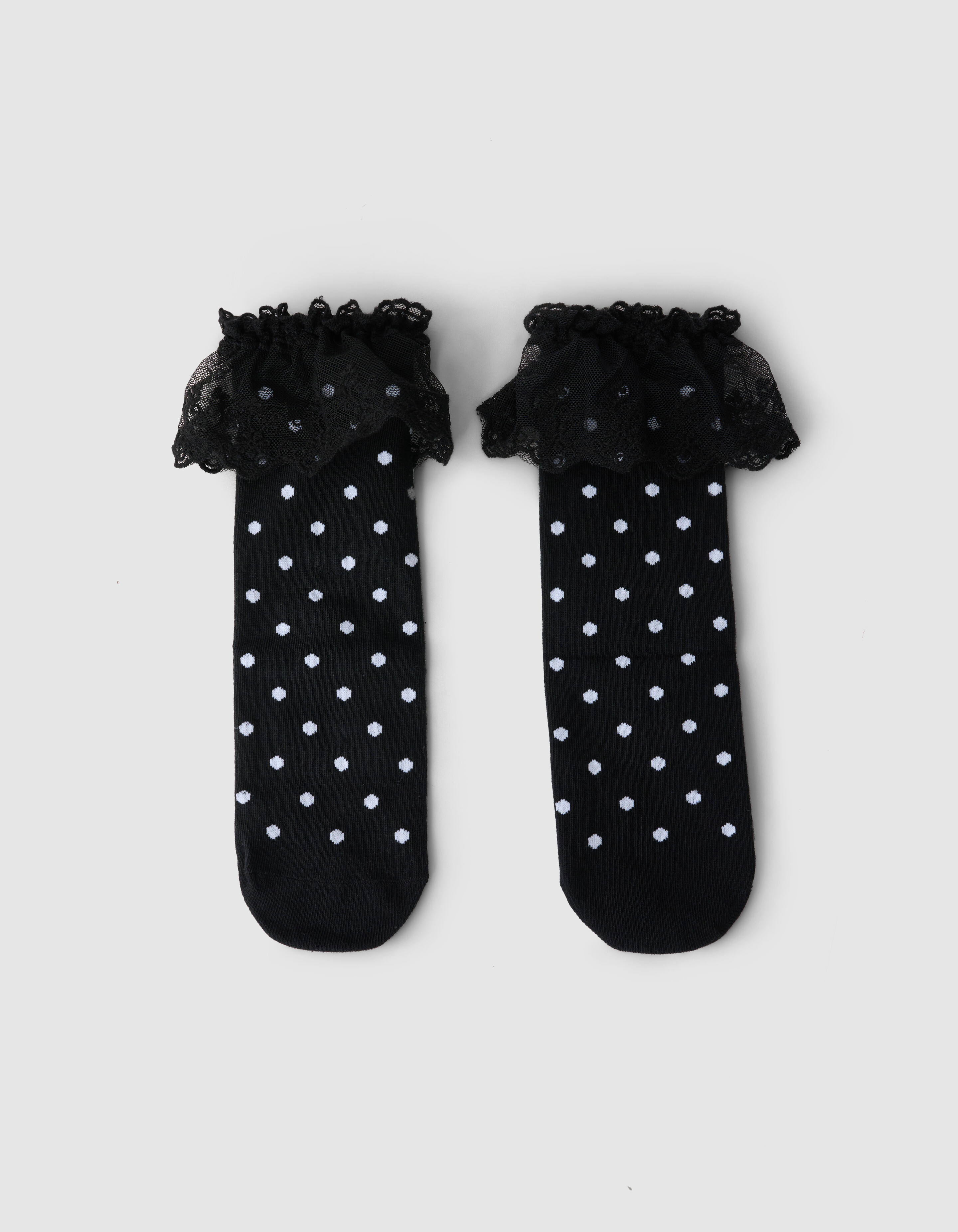 Kanten Polkadot Sokken Zwart SHOEBY ACCESSOIRES