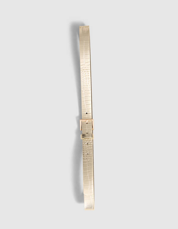 Metallic Croco Riem Goud SHOEBY ACCESSOIRES