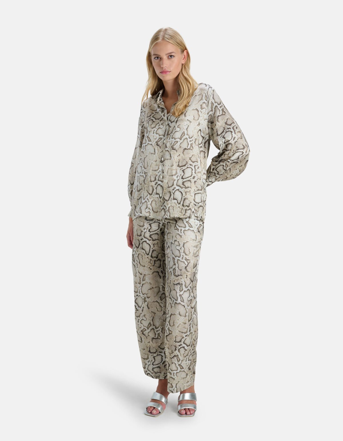 Slangenprint Blouse Beige SHOEBY WOMEN