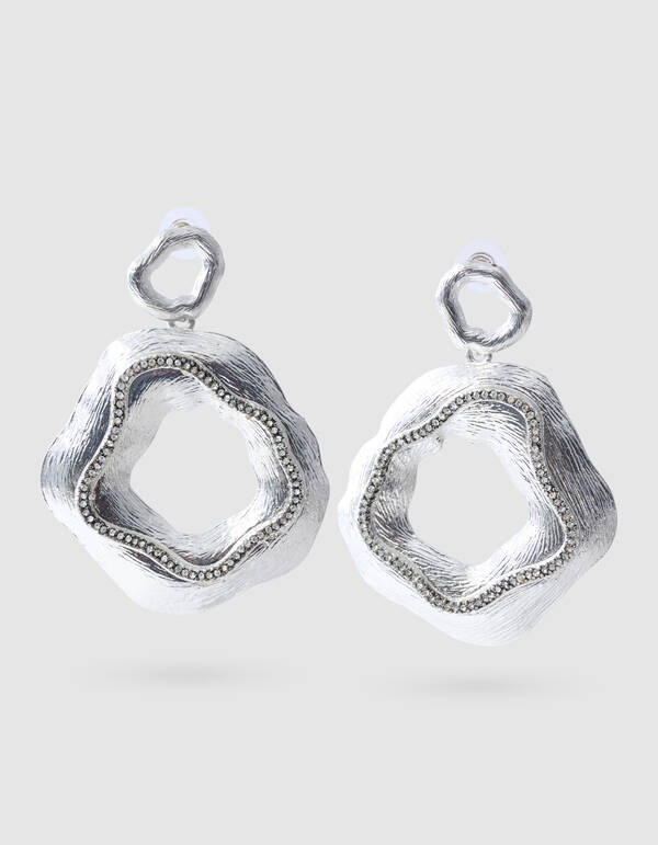 Wavey Strass Oorbellen Zilver SHOEBY ACCESSOIRES
