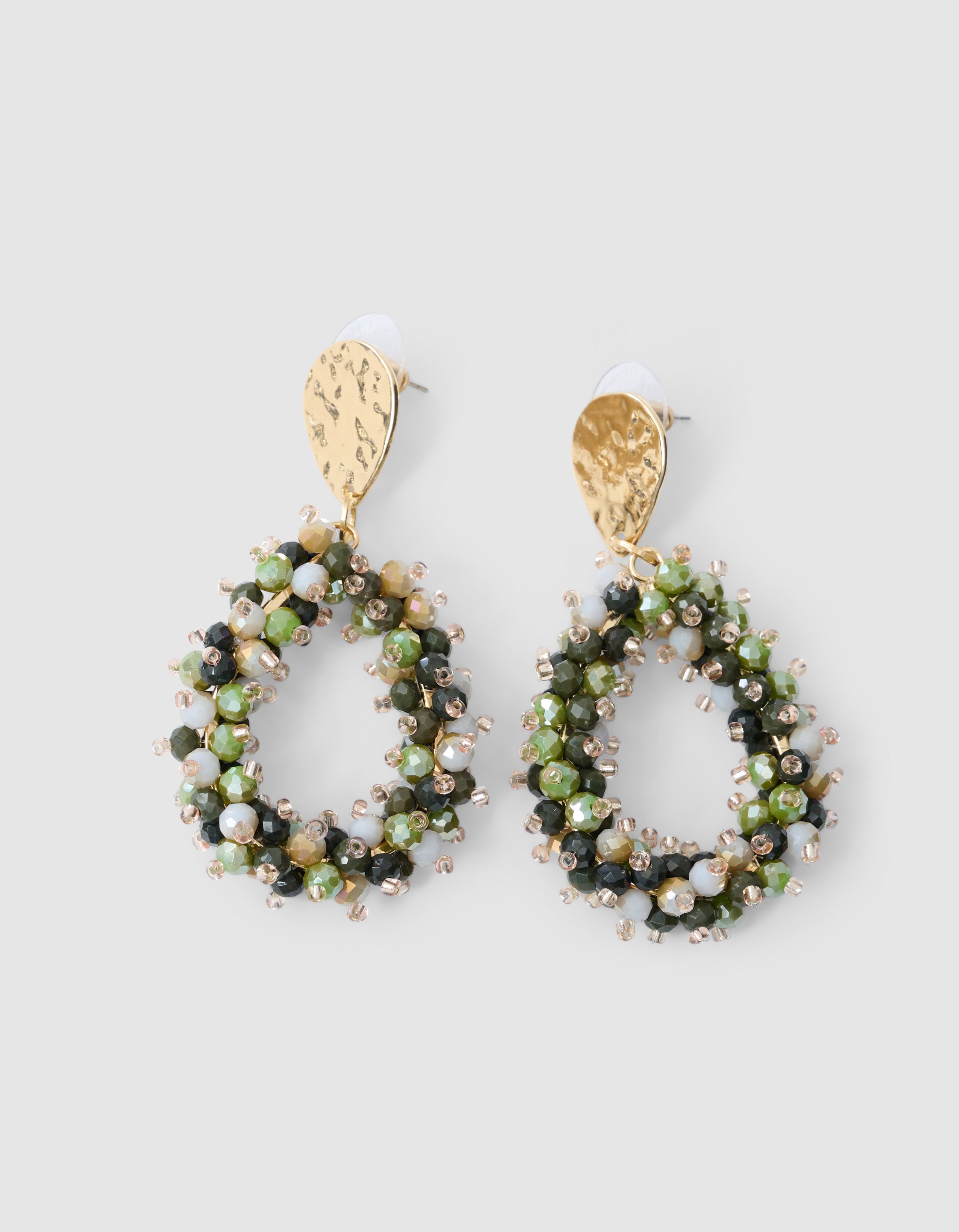 Beaded Druppel Oorbellen Groen SHOEBY ACCESSOIRES