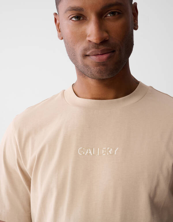 Mixed Tekst Artwork T-shirt Zand SHOEBY MEN