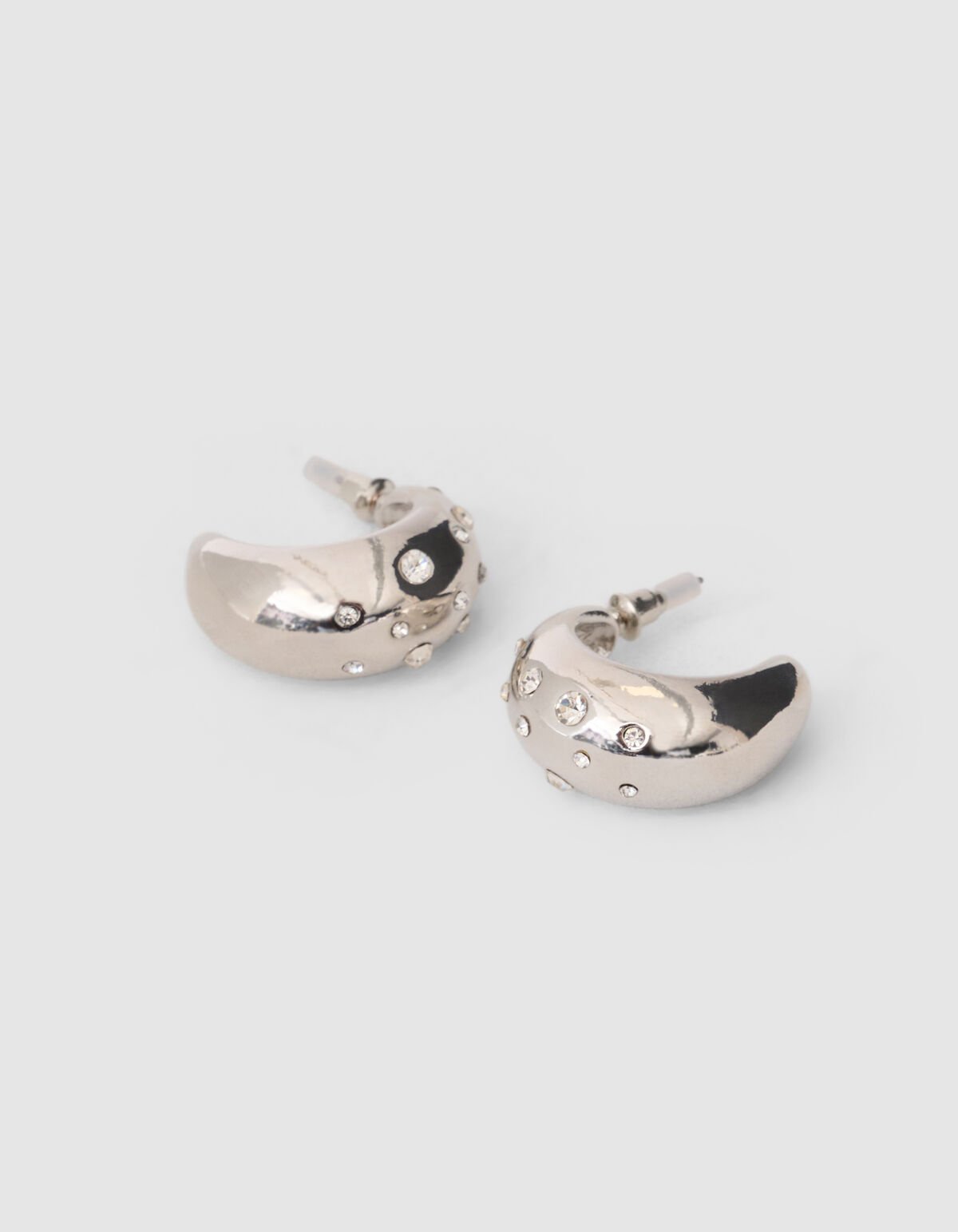 Strass Small Hoop Oorbellen Zilver SHOEBY ACCESSOIRES
