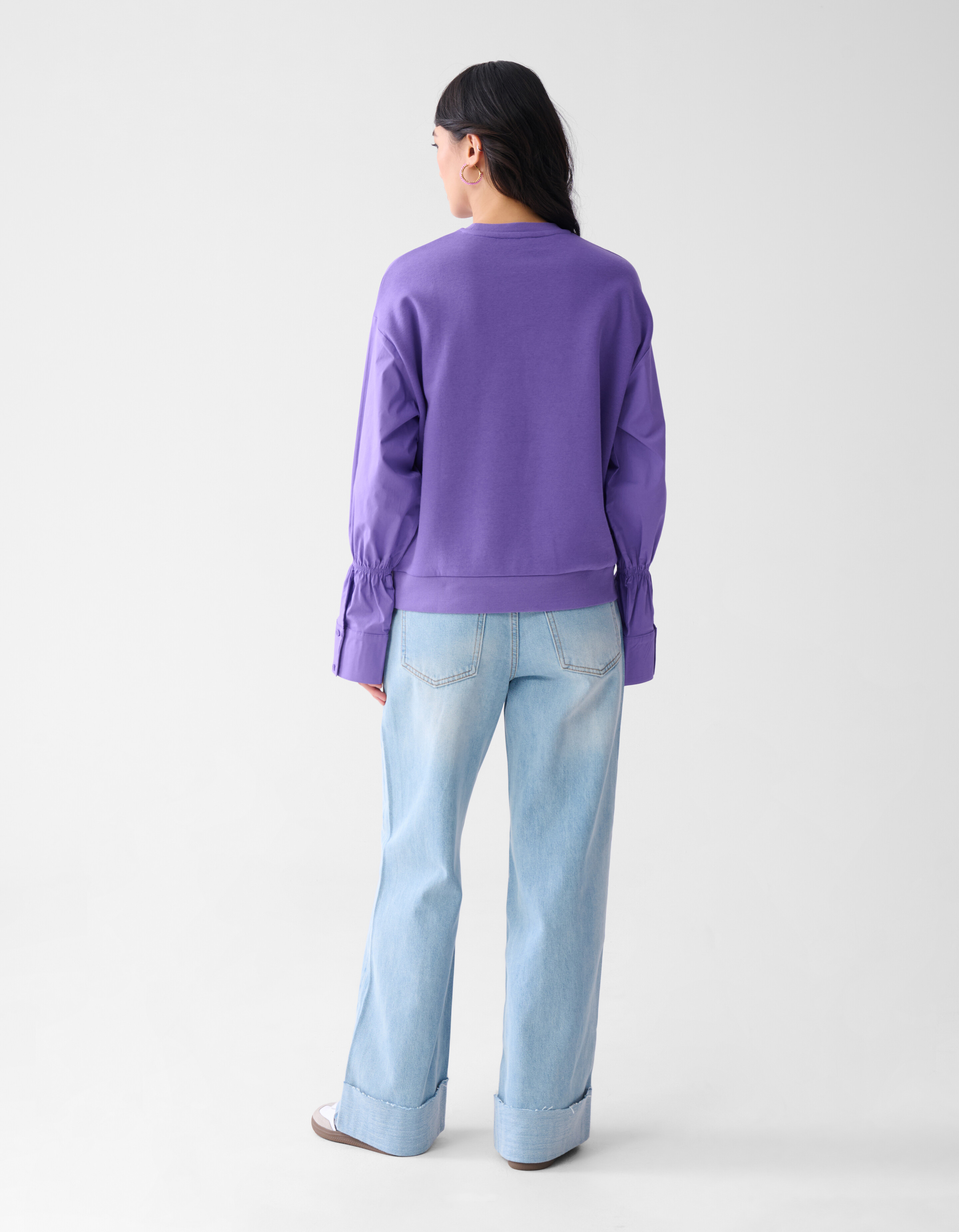 Poplin Sleeve Sweater Paars SHOEBY WOMEN