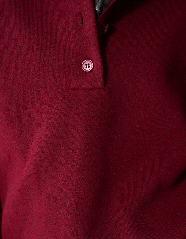 Oversized Polo Gebreide Trui Rood SHOEBY WOMEN