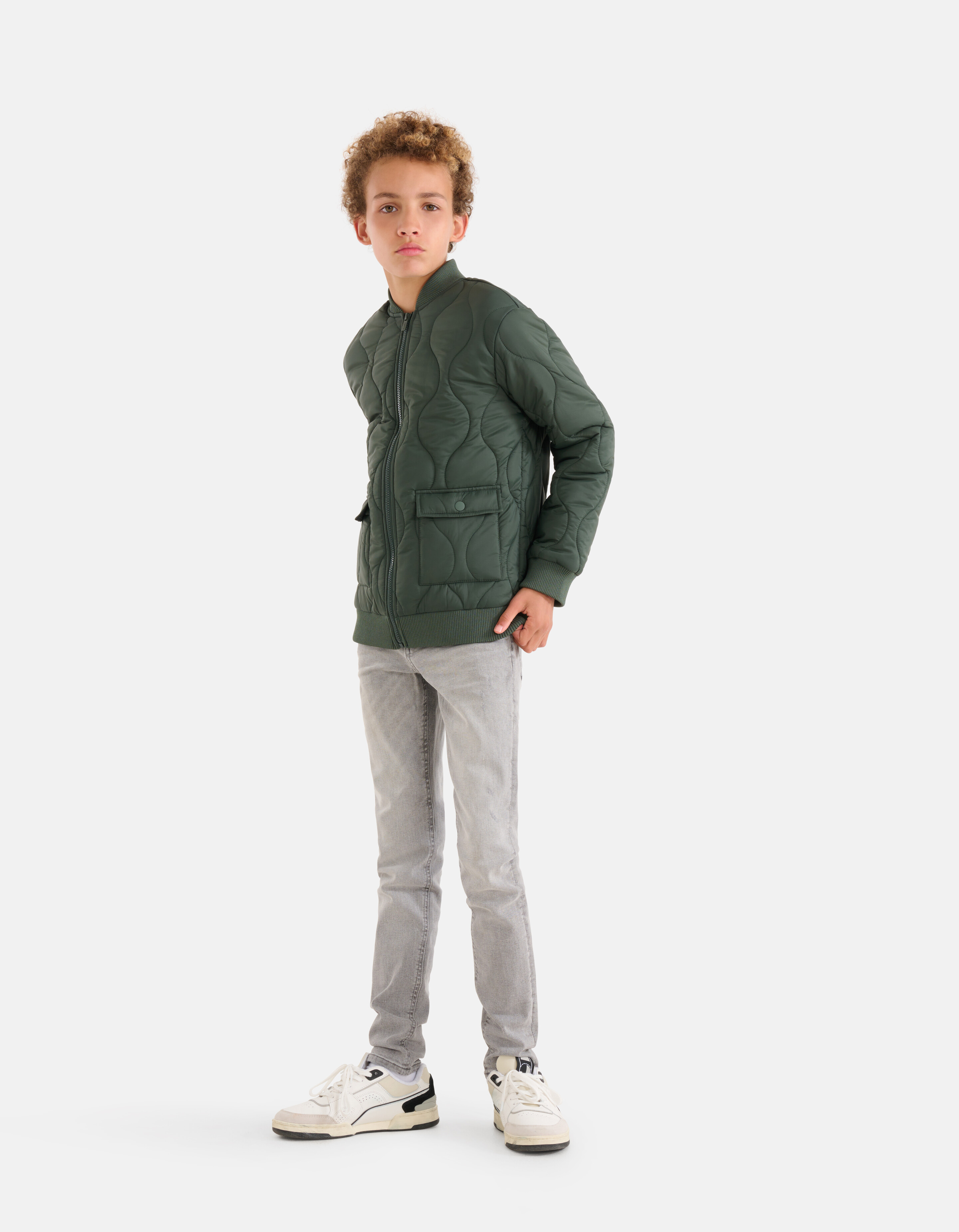 Wavy Padded Jack Donkergroen SHOEBY BOYS