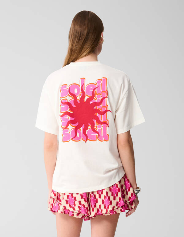 Sun Artwork T-shirt Gebroken Wit SHOEBY WOMEN