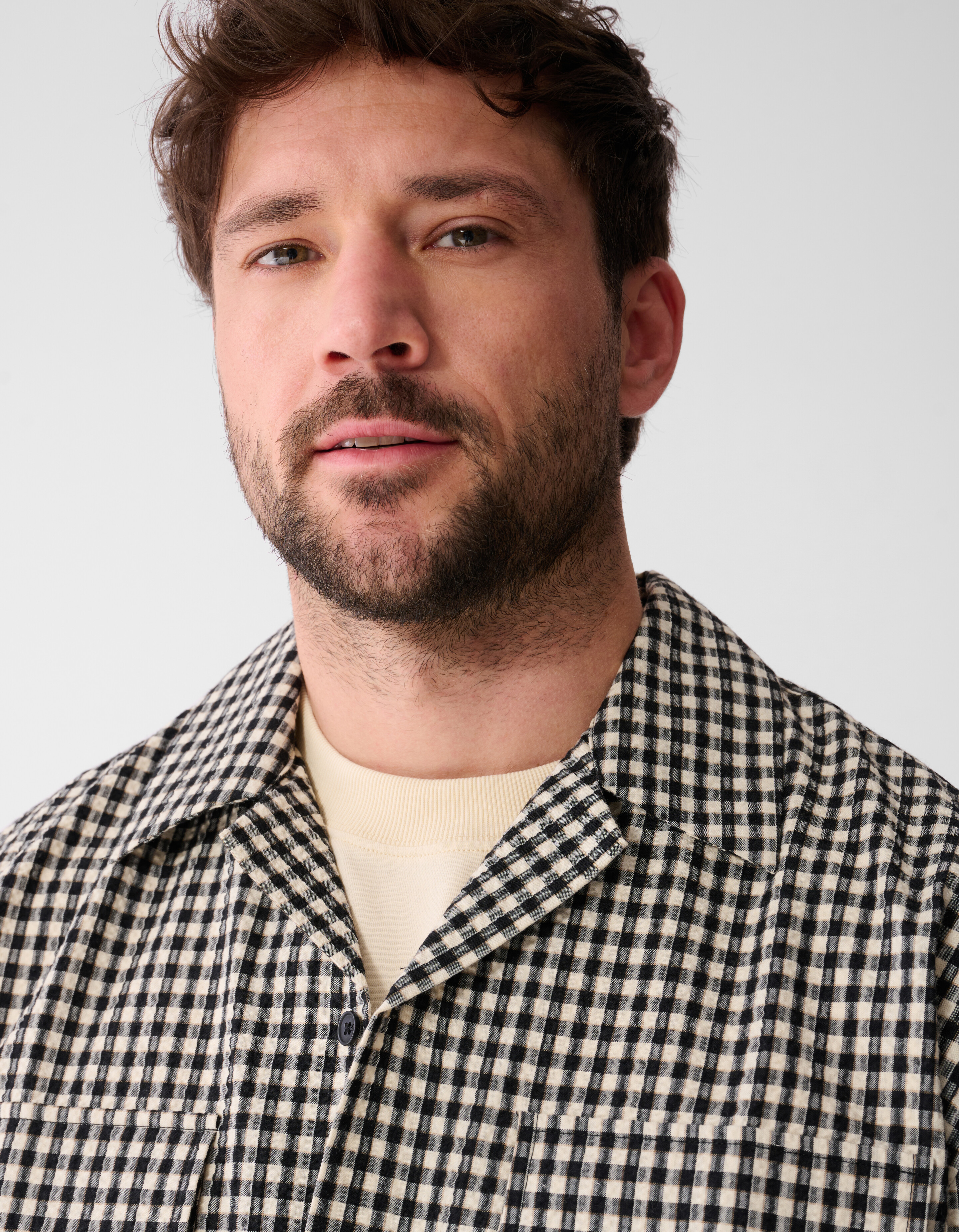 Ruiten Overshirt Gebroken Wit SHOEBY MEN