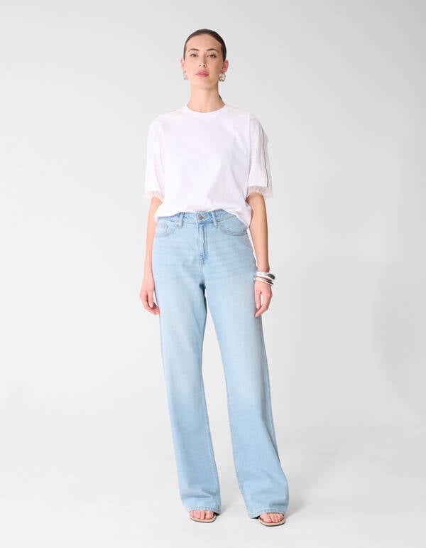 Wide Leg Fit Jeans Bleached SHOEBY WOMEN