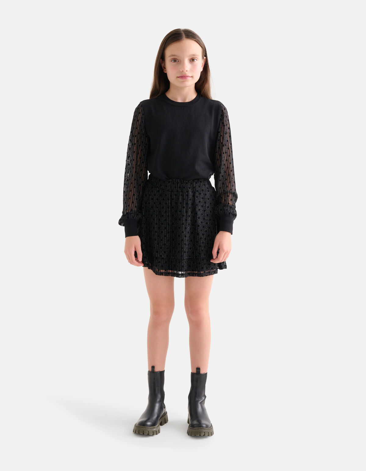 Glitter Mesh Rok Zwart SHOEBY GIRLS