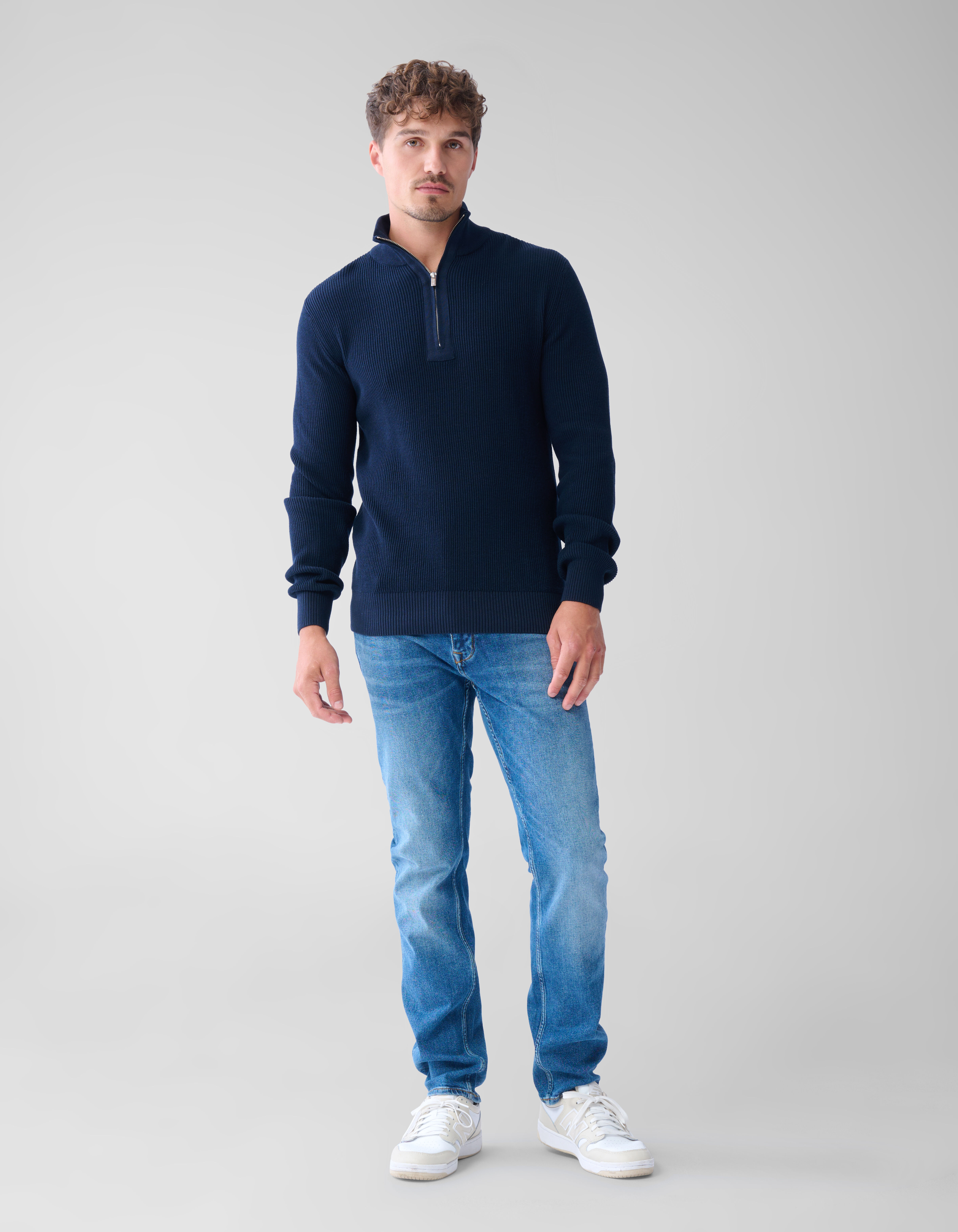 Zipper Trui Navy Shoeby