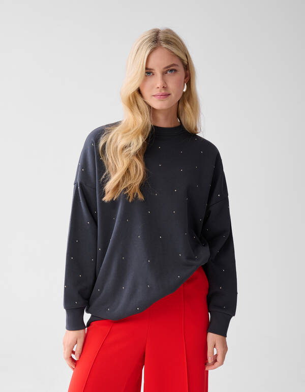 Strass Sweater Donkergrijs SHOEBY WOMEN