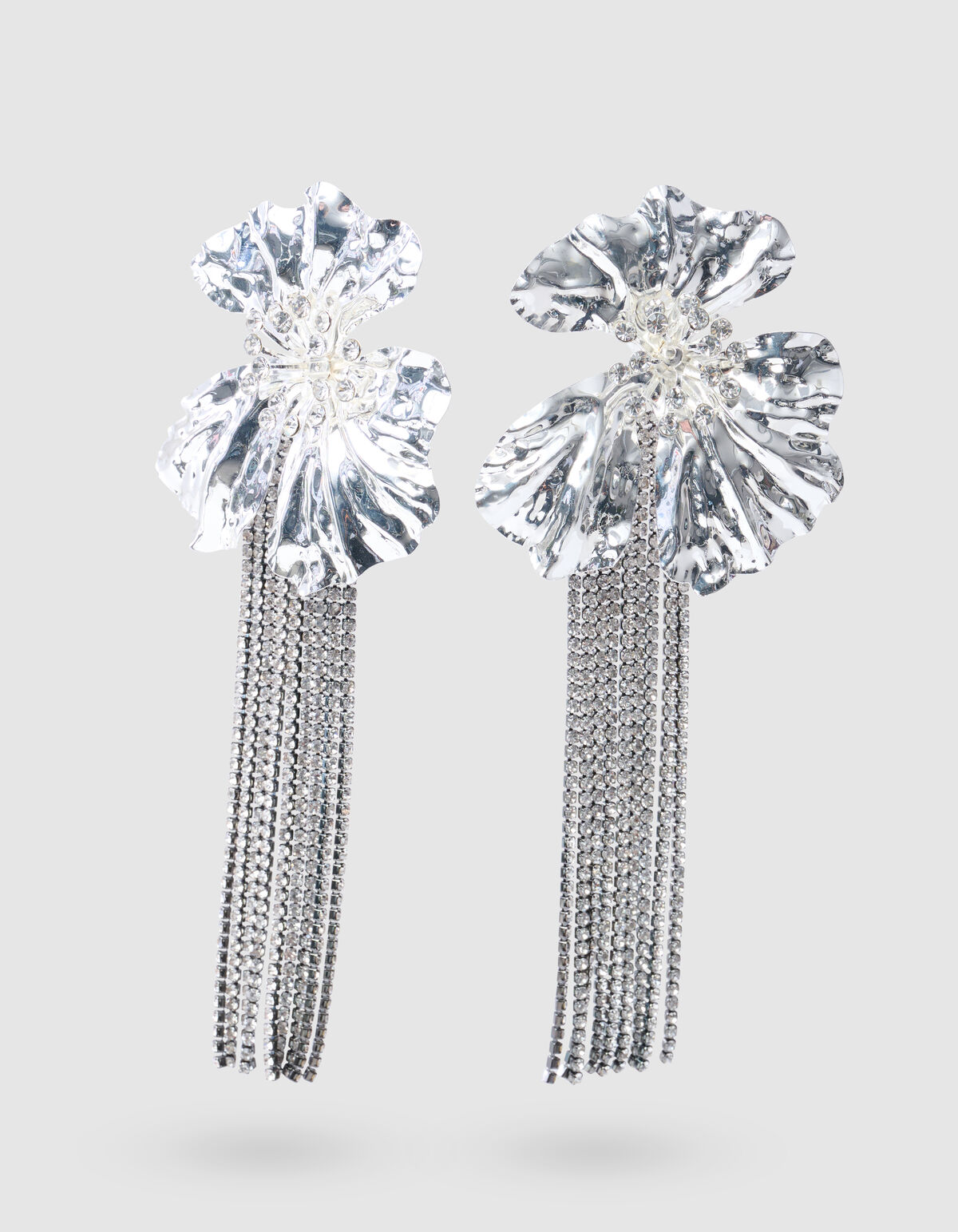 Statement Bloem Oorbellen Zilver SHOEBY ACCESSOIRES