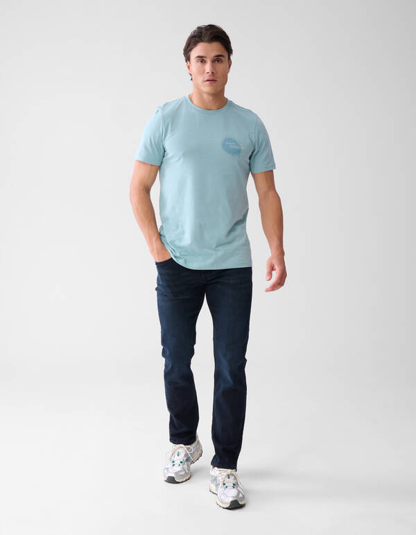 Straight Fit Jeans Blauw/Zwart L32 Refill