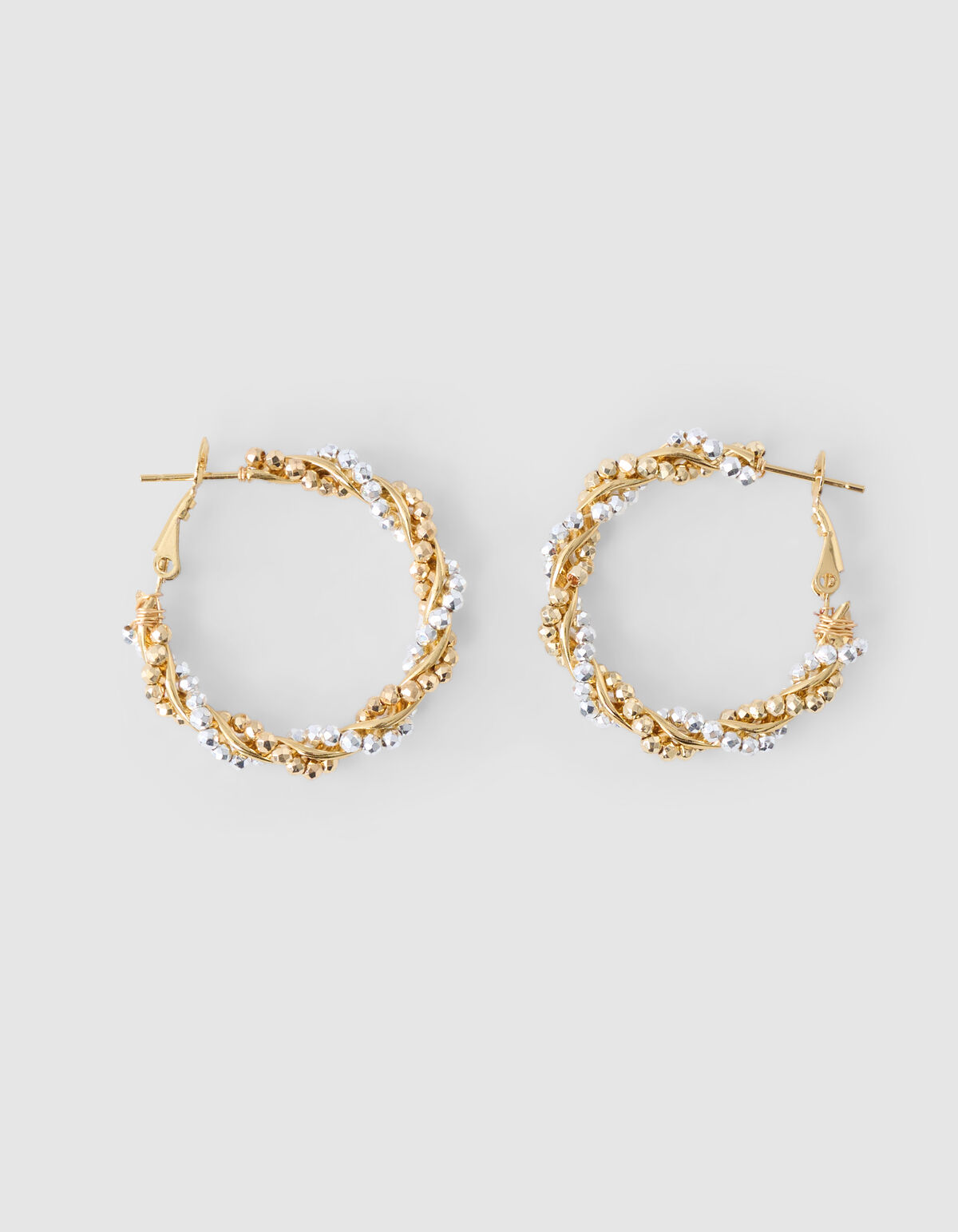 Twisted Beaded Hoop Oorbellen Goud SHOEBY ACCESSOIRES