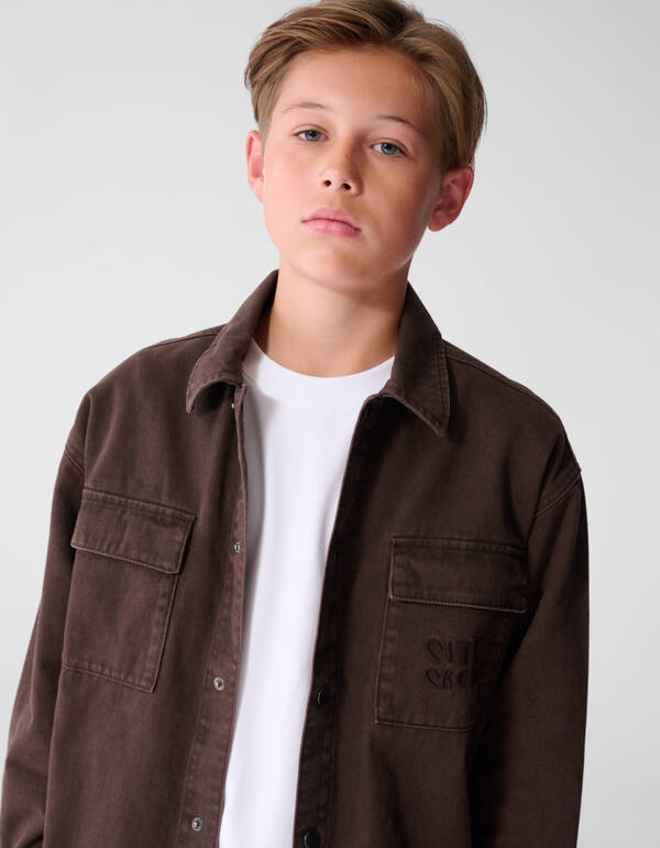 Oversized Denim Overshirt Donkerbruin SHOEBY BOYS