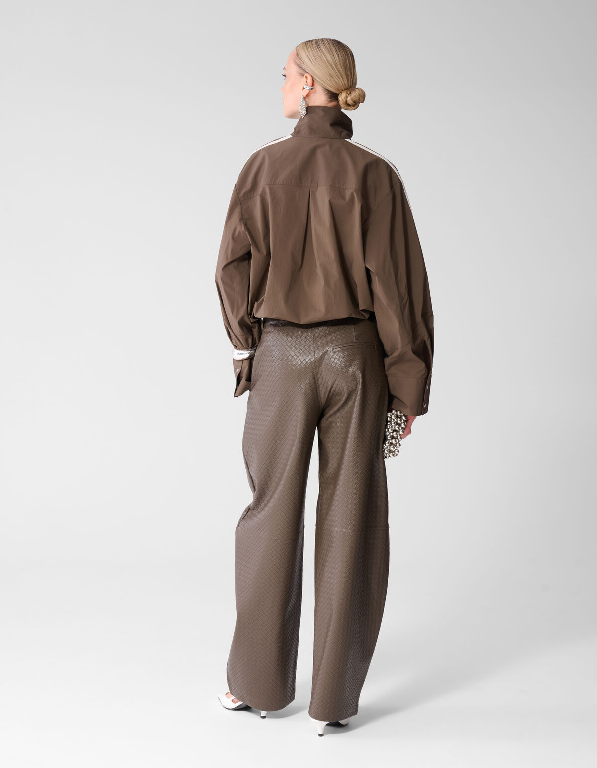 Poplin Track Blouse Donkerbruin SHOEBY WOMEN