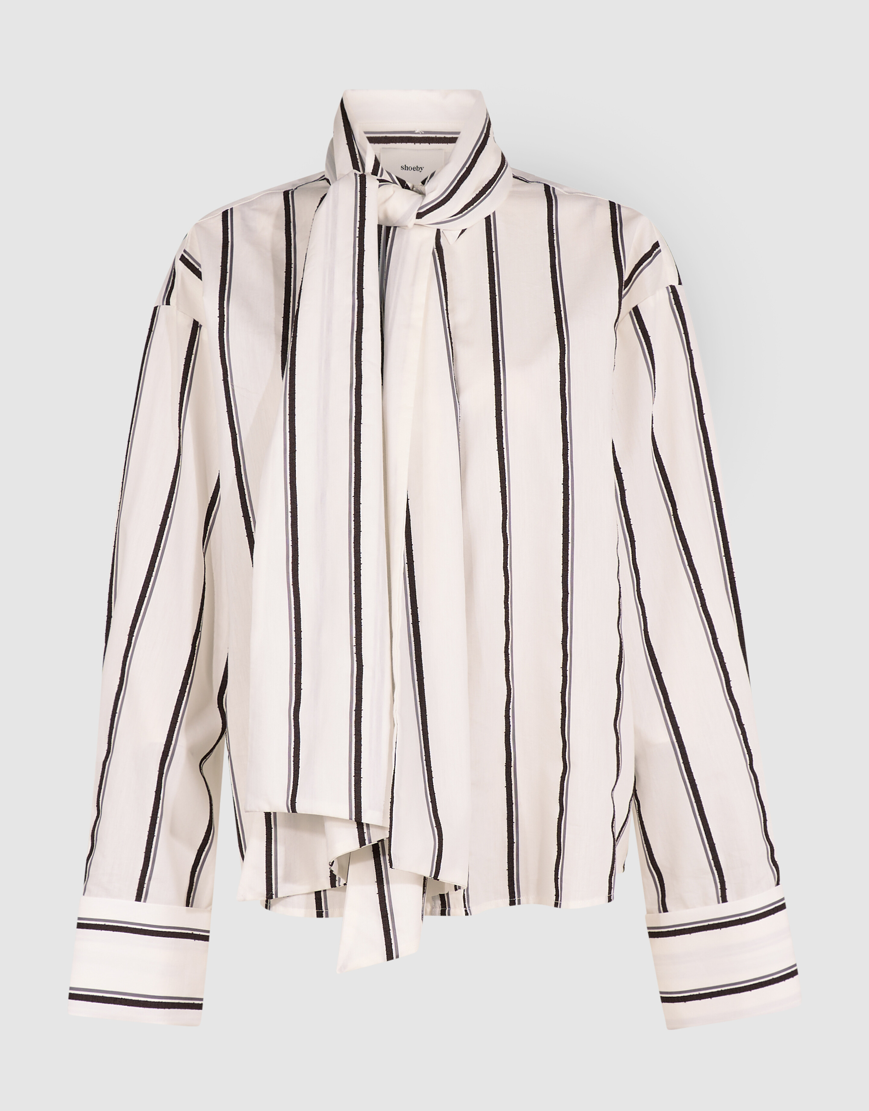 Gestreepte Jacquard Blouse Gebroken Wit By Mieke SHOEBY WOMEN