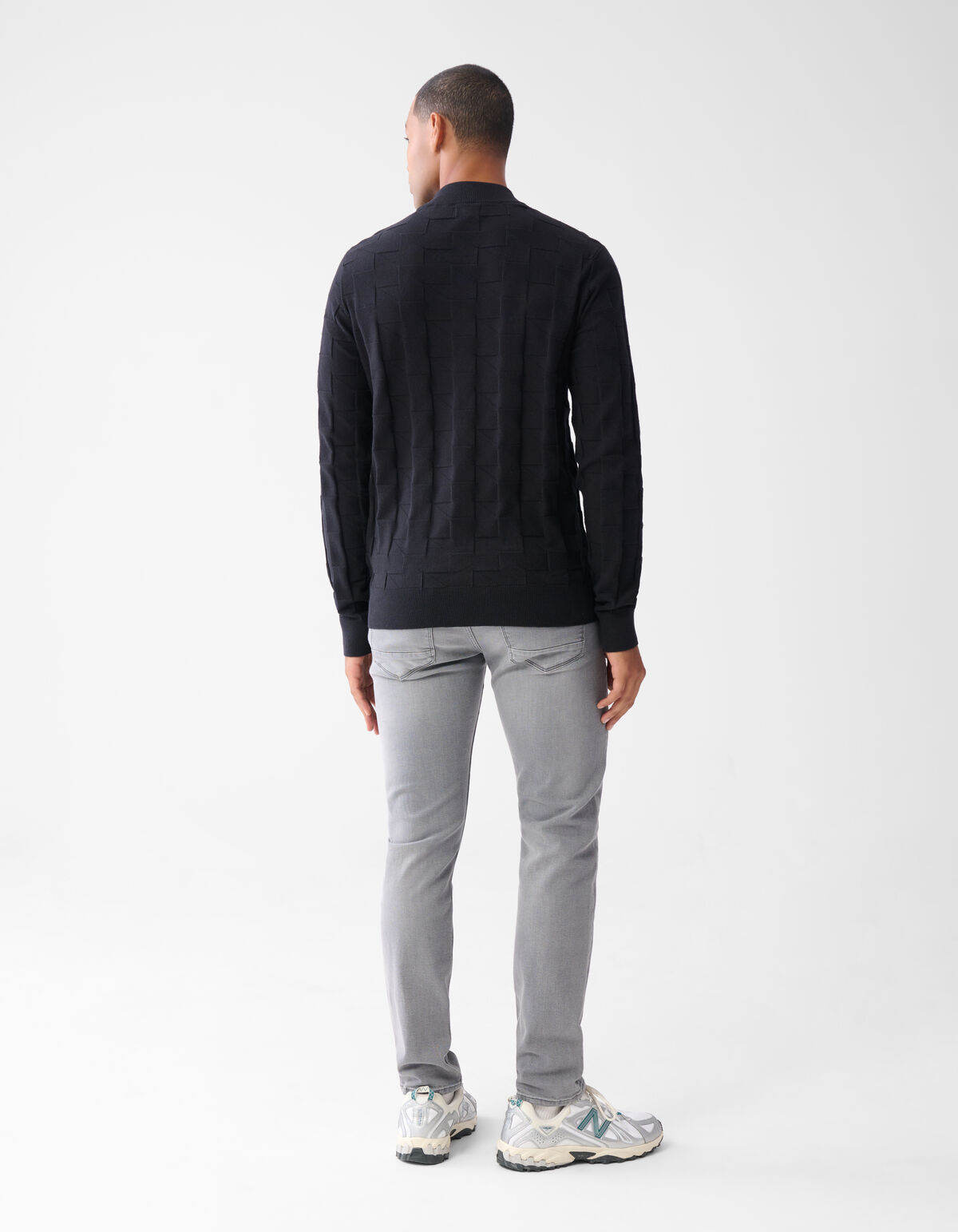 Pied De Poule Trui Zwart SHOEBY MEN