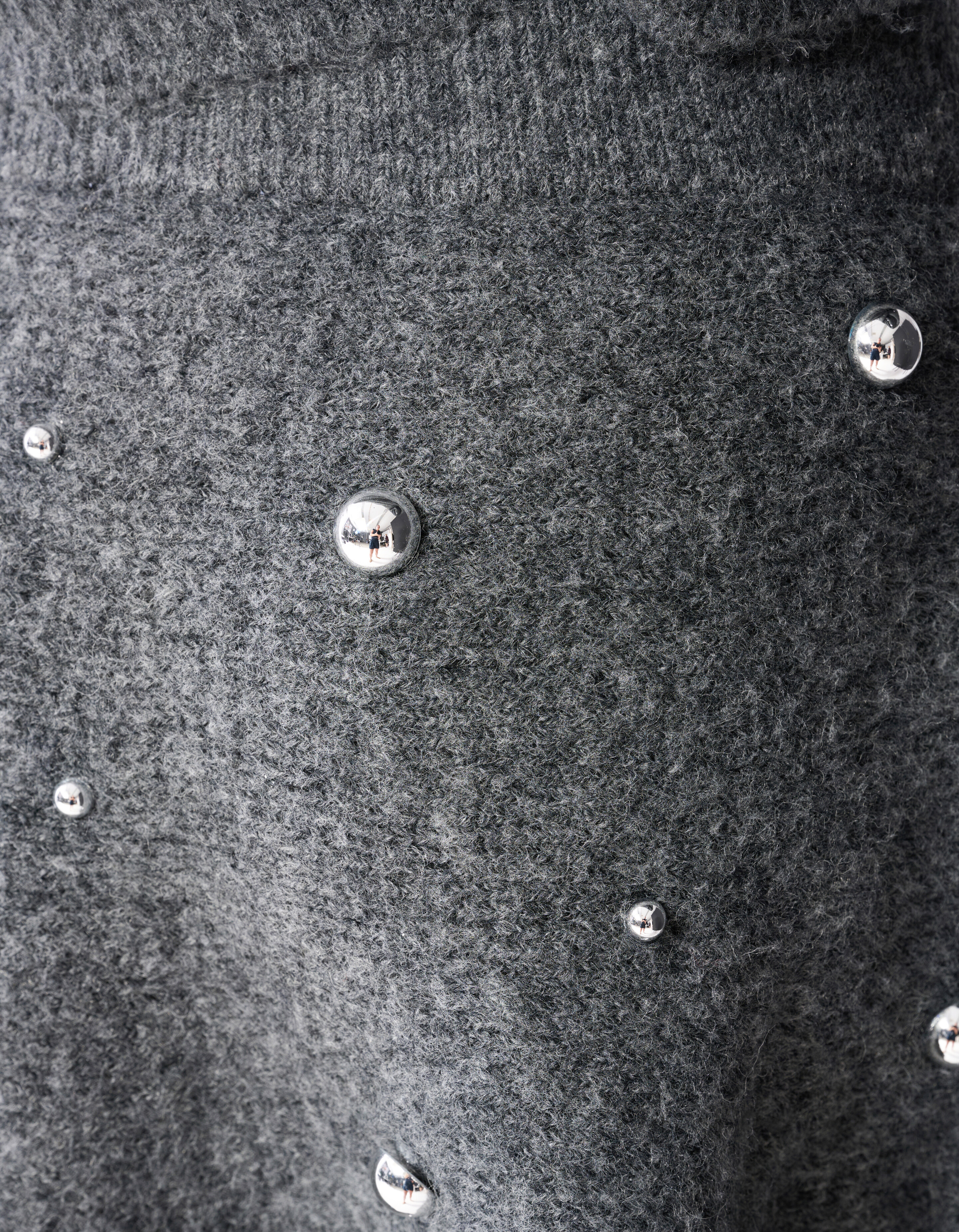 Gebreide Studded Mini Rok Grijs SHOEBY WOMEN
