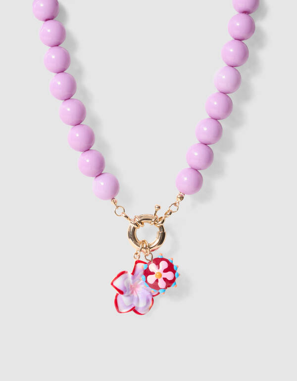 Statement Bloem Ketting Roze SHOEBY ACCESSOIRES