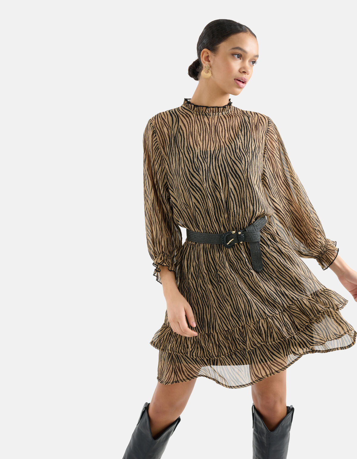 Smalle Raffia Riem Zwart SHOEBY ACCESSOIRES