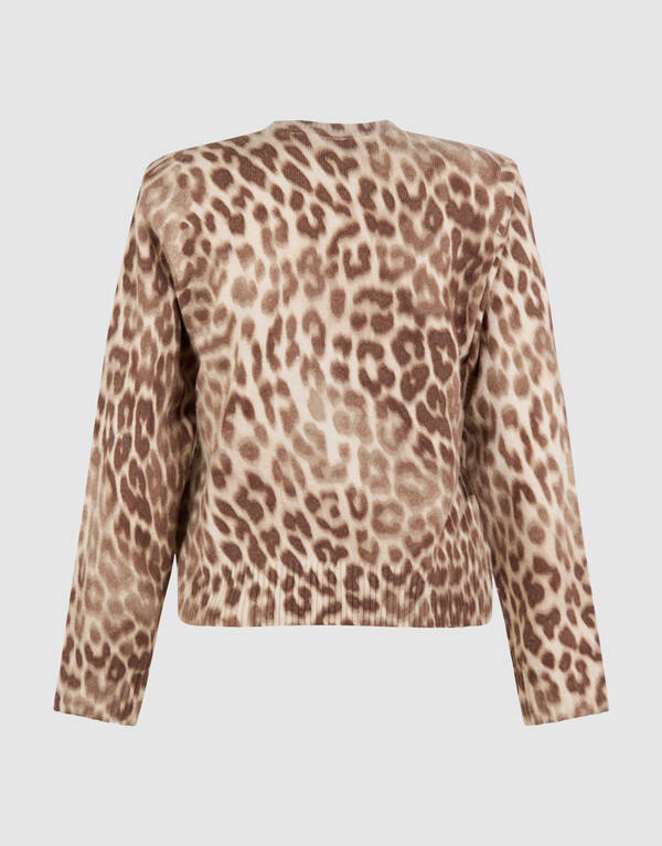 Leopard Artwork Gebreide Trui Zand SHOEBY WOMEN