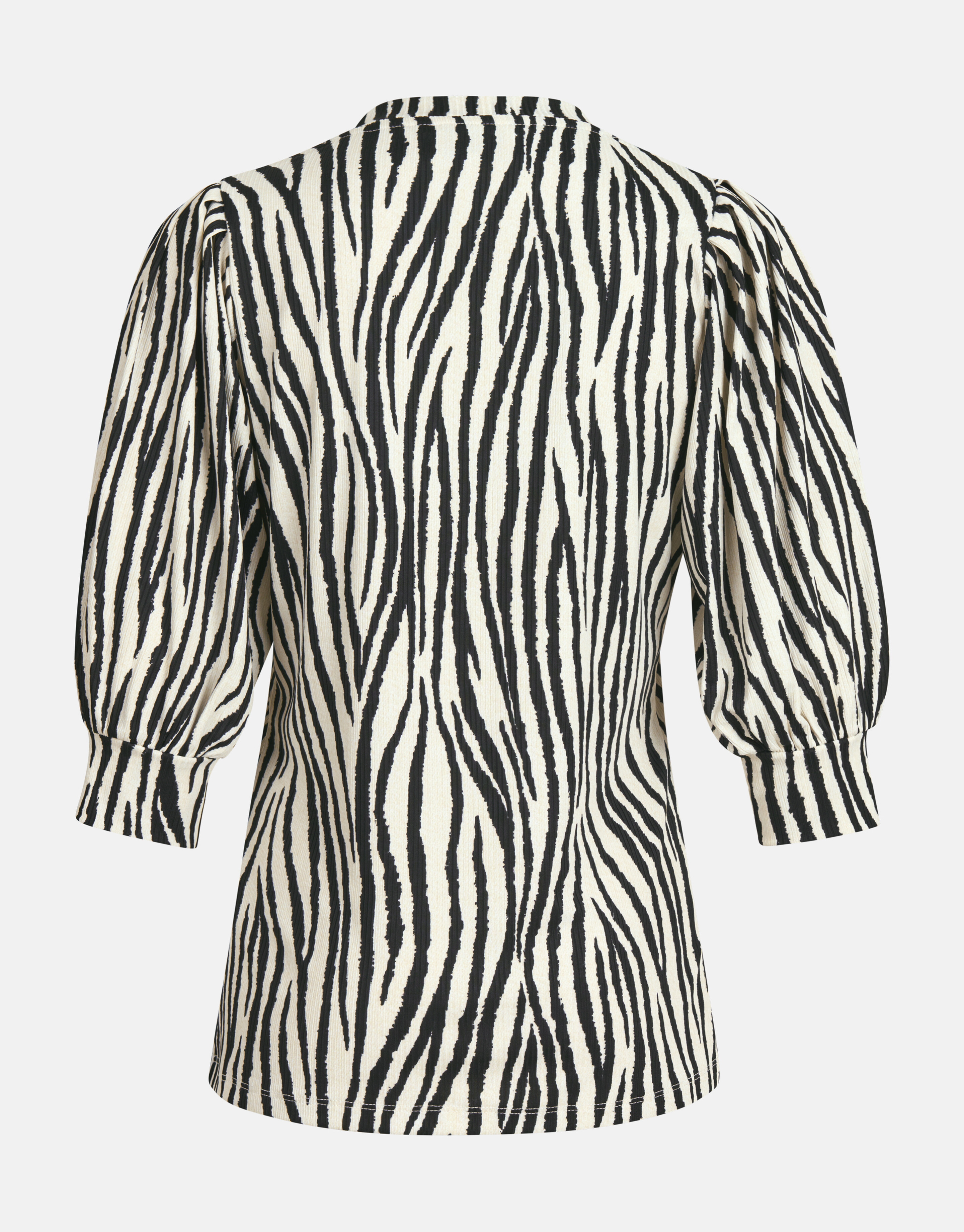 Printed Rib V-hals Top Zwart/Wit SHOEBY WOMEN