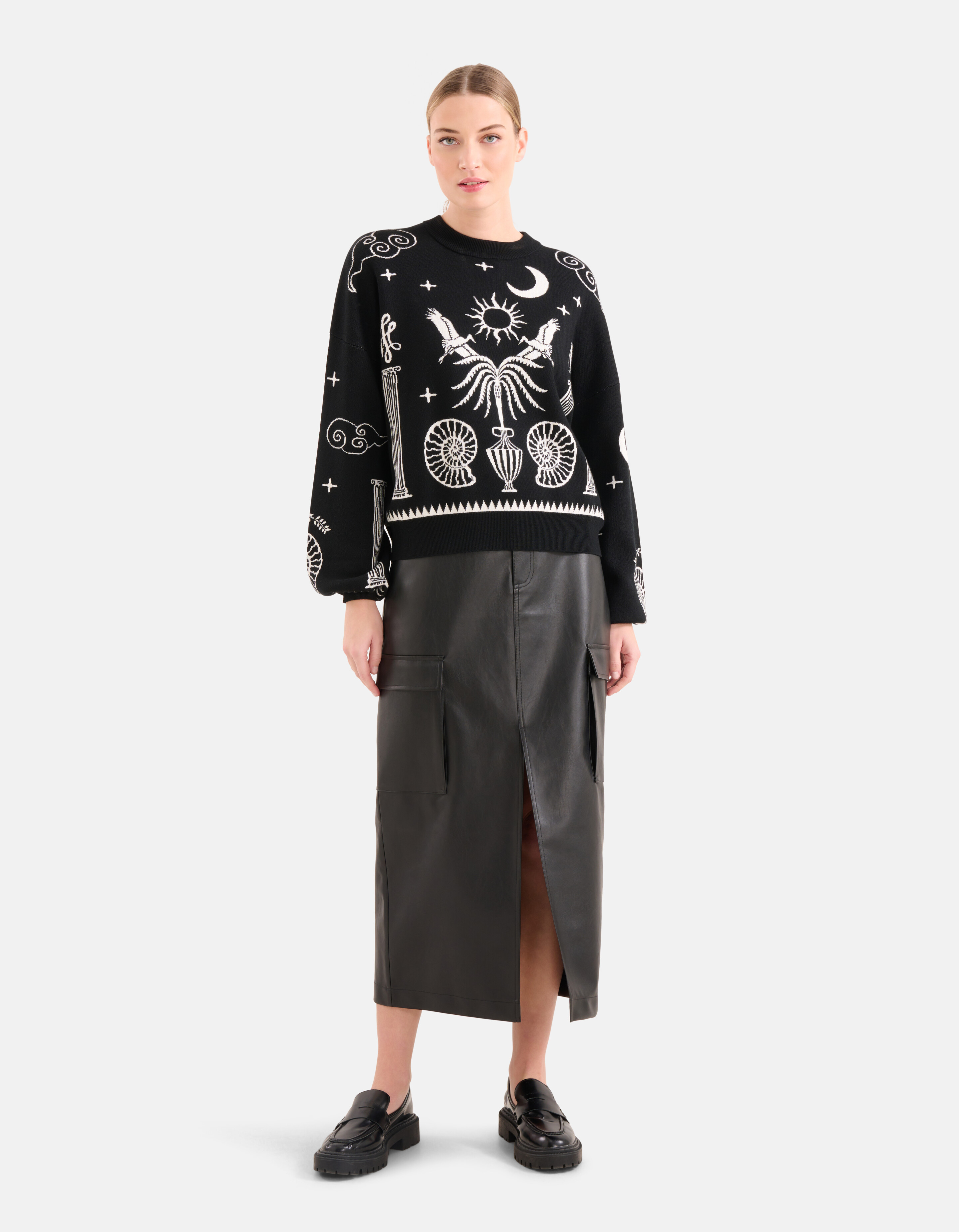 Printed Trui Zwart By Mieke SHOEBY WOMEN